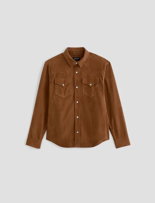 Elias Suede Shirt Jacket sold by AG Jeans