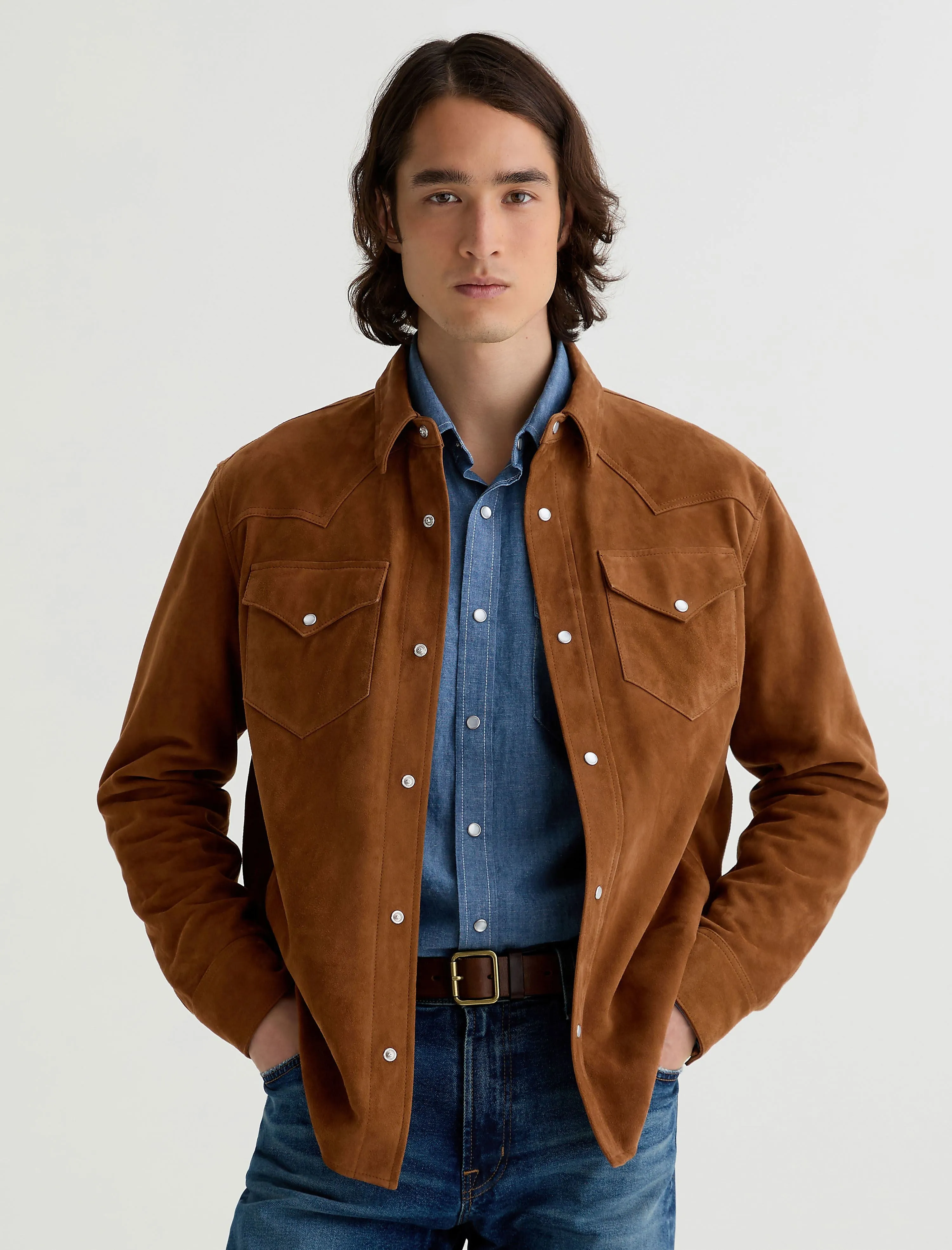 Elias Suede Shirt Jacket sold by AG Jeans product image thumbnail 2