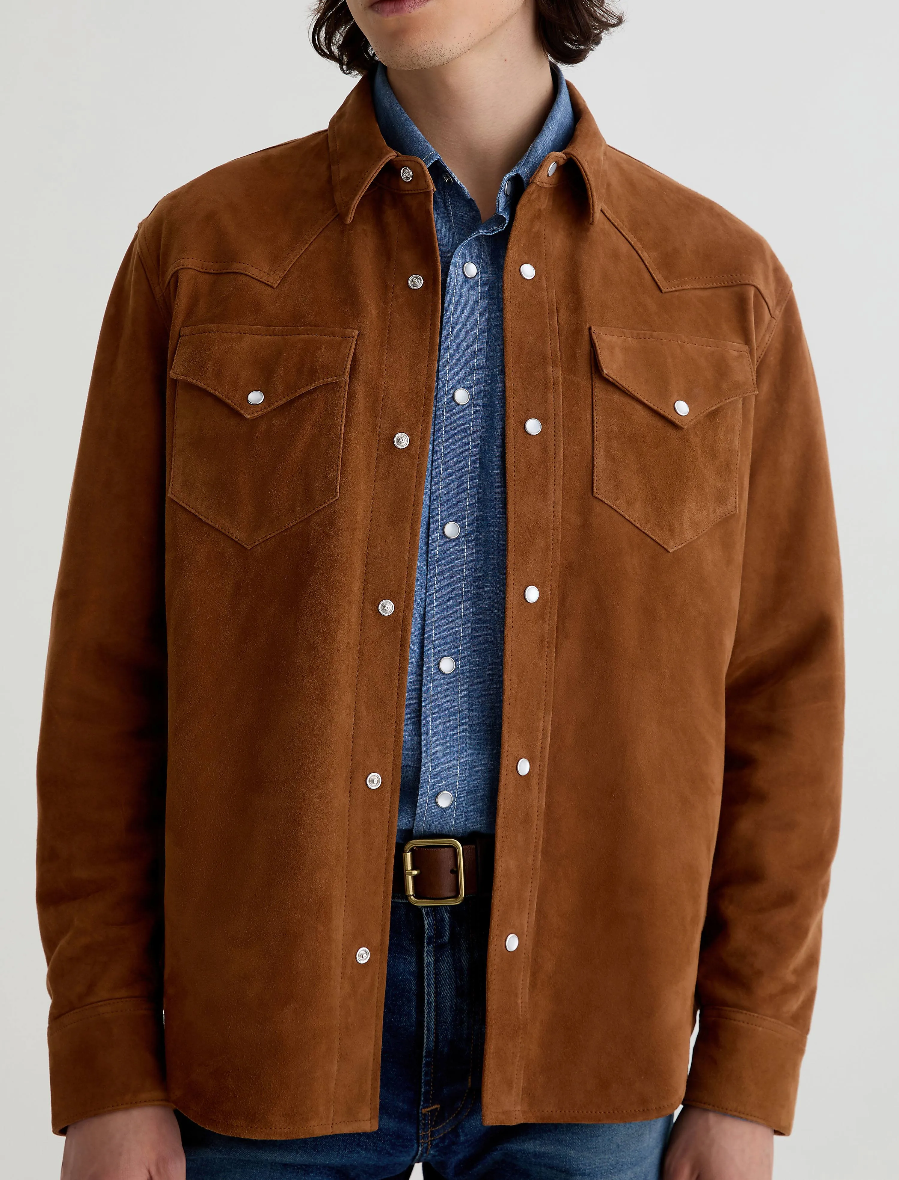 Elias Suede Shirt Jacket sold by AG Jeans product image thumbnail 3