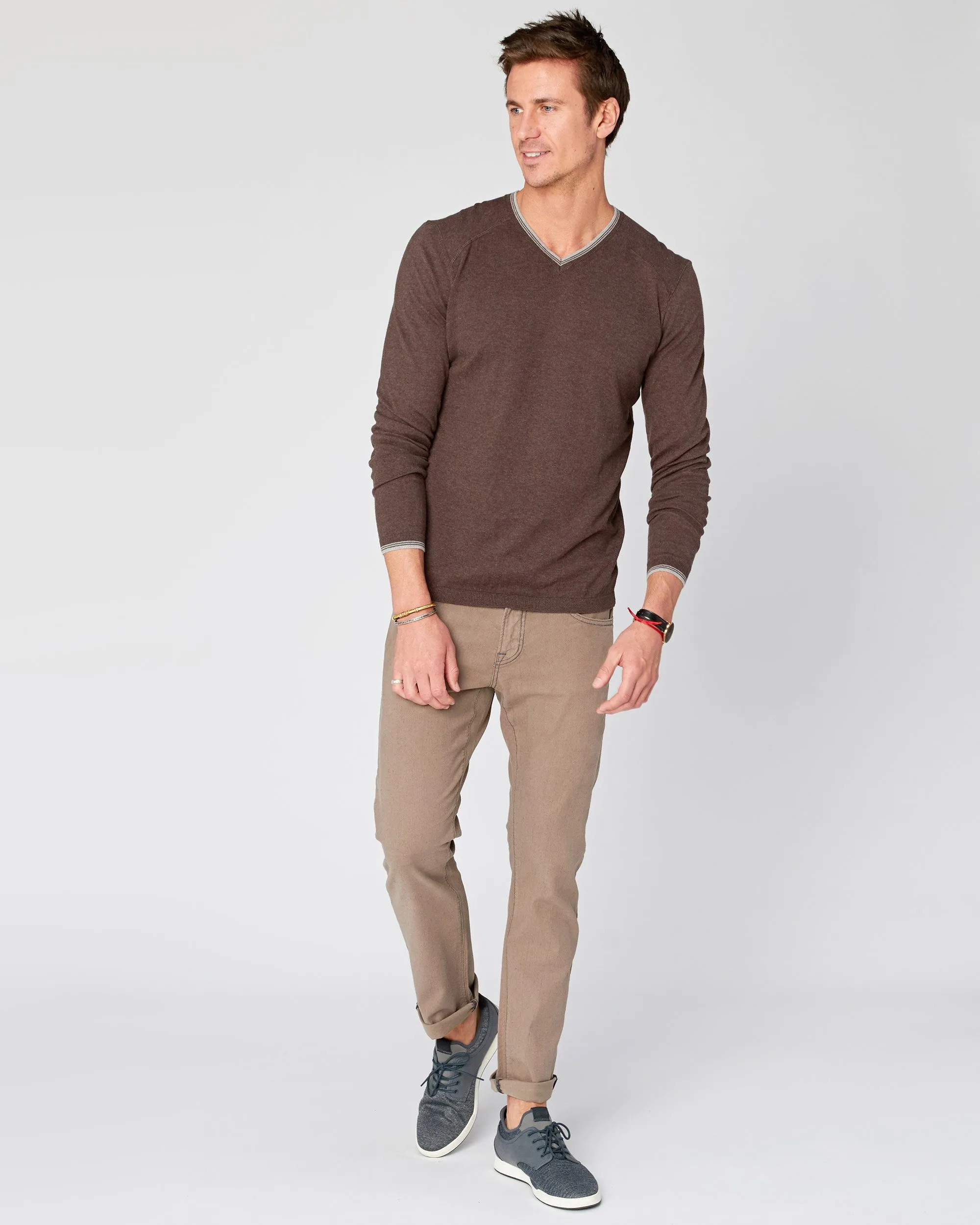 Fin Supima Long Sleeve Vee sold by Agave product image thumbnail 4