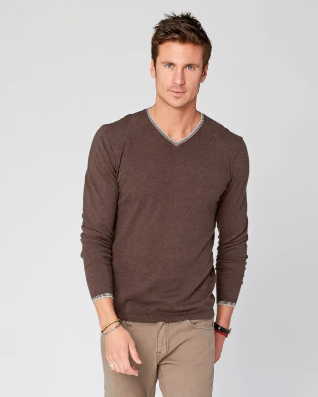 Fin Supima Long Sleeve Vee sold by Agave