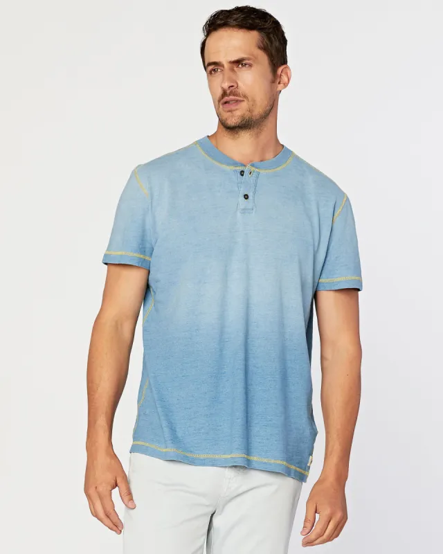 Durban Stripe Slub Indigo Jersey Henley sold by Agave