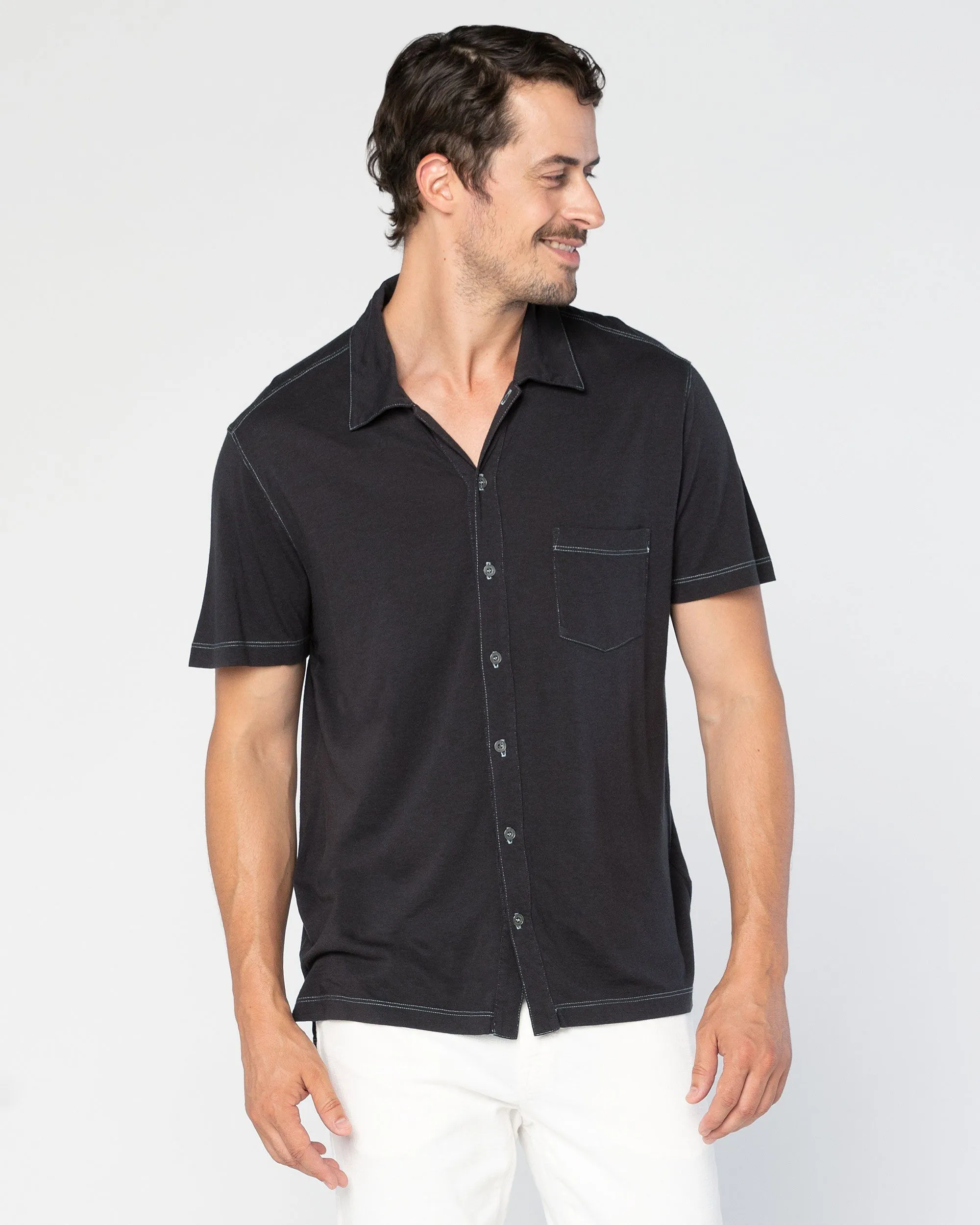 Fort Point Full-Button Polo sold by Agave