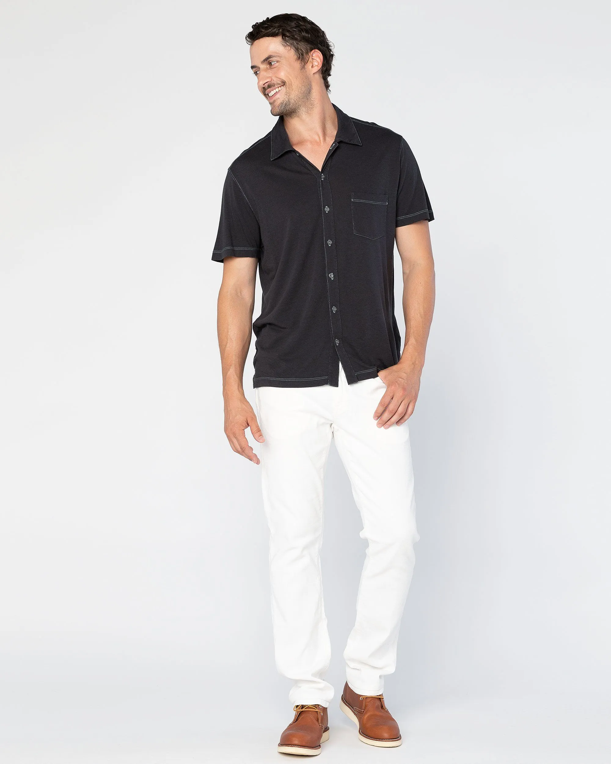 Fort Point Full-Button Polo sold by Agave product image thumbnail 3