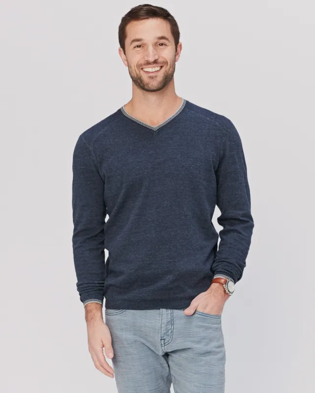 Fin Supima Long Sleeve Vee sold by Agave