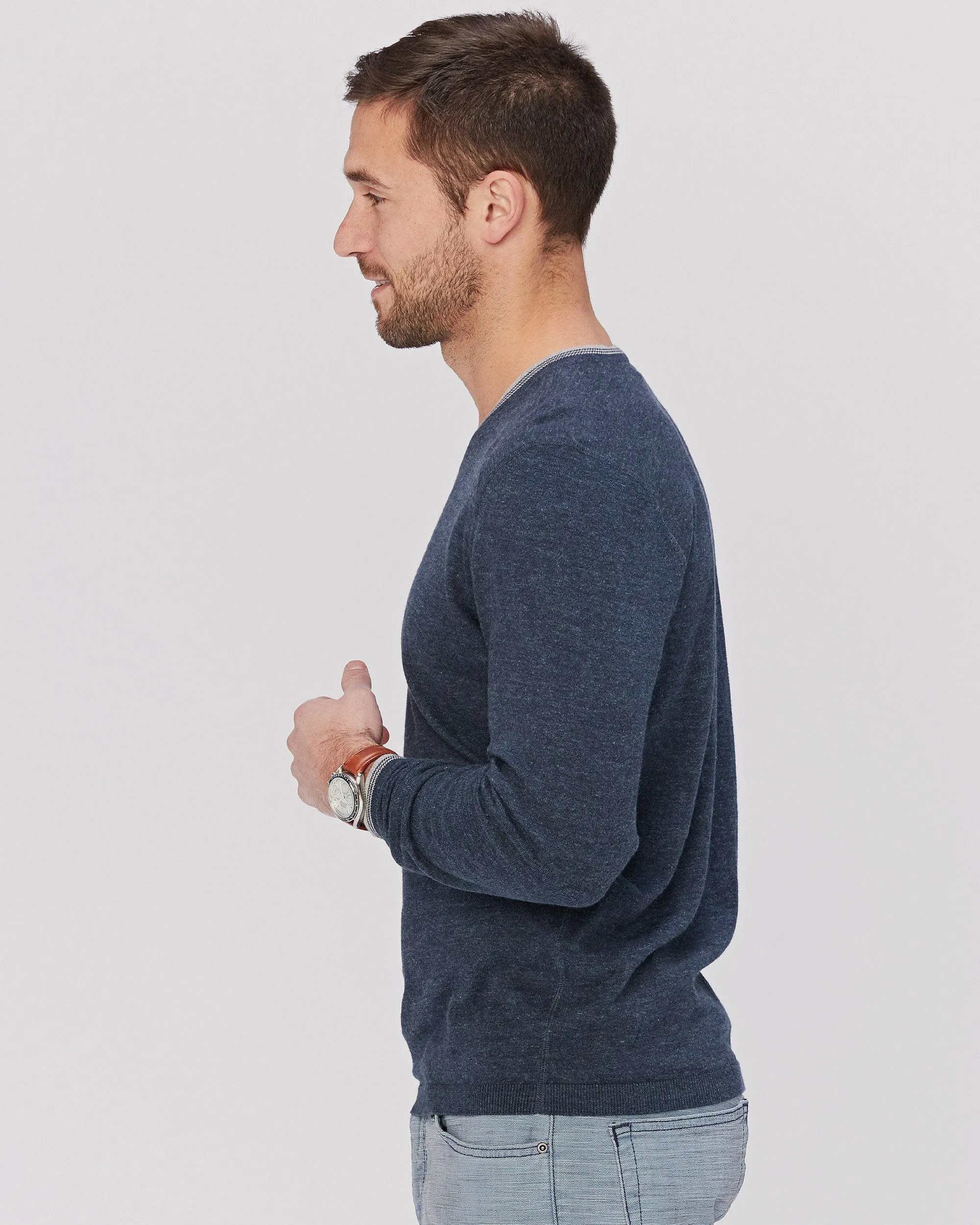 Fin Supima Long Sleeve Vee sold by Agave product image thumbnail 4