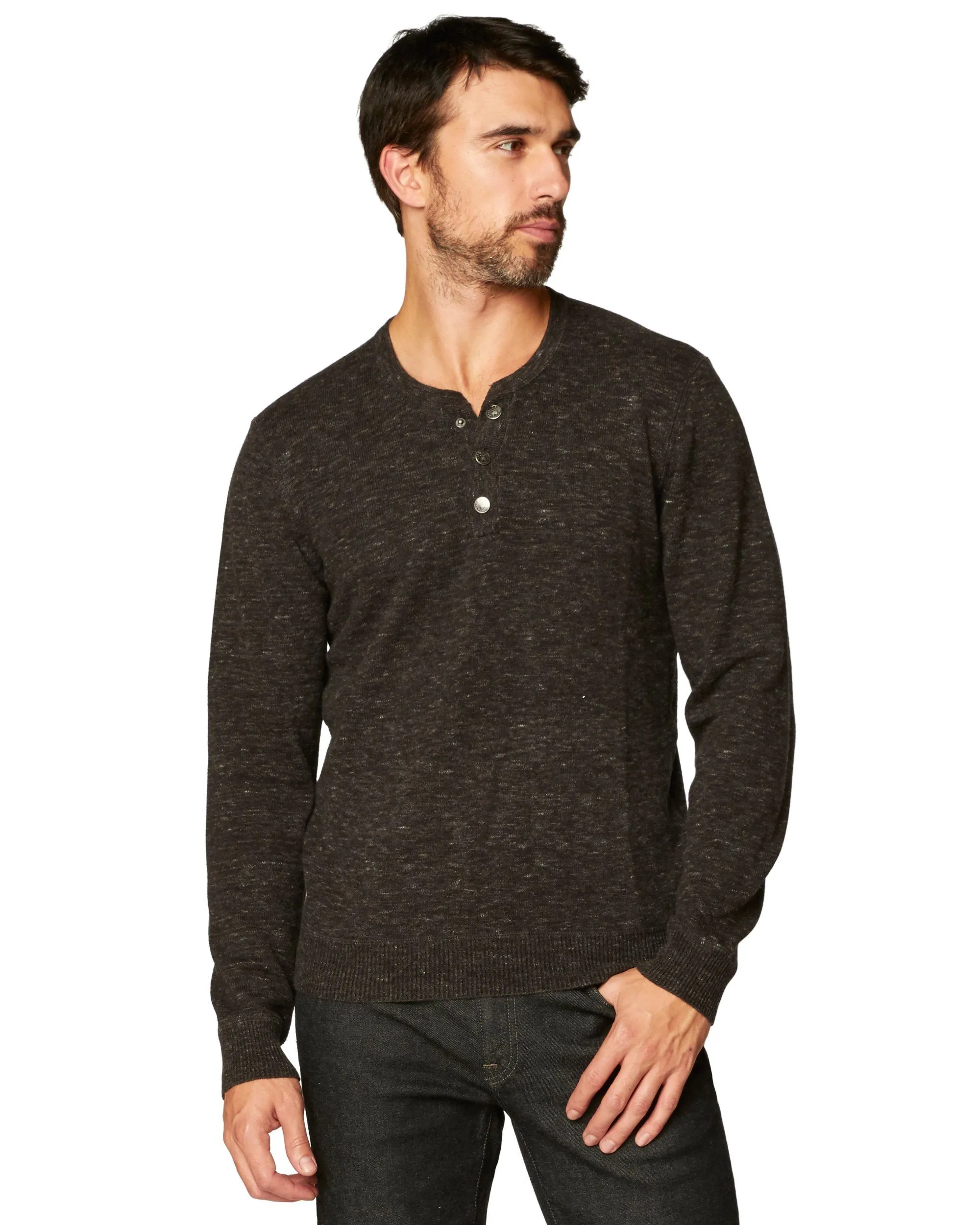 Hollow Long Sleeve Henley sold by Agave