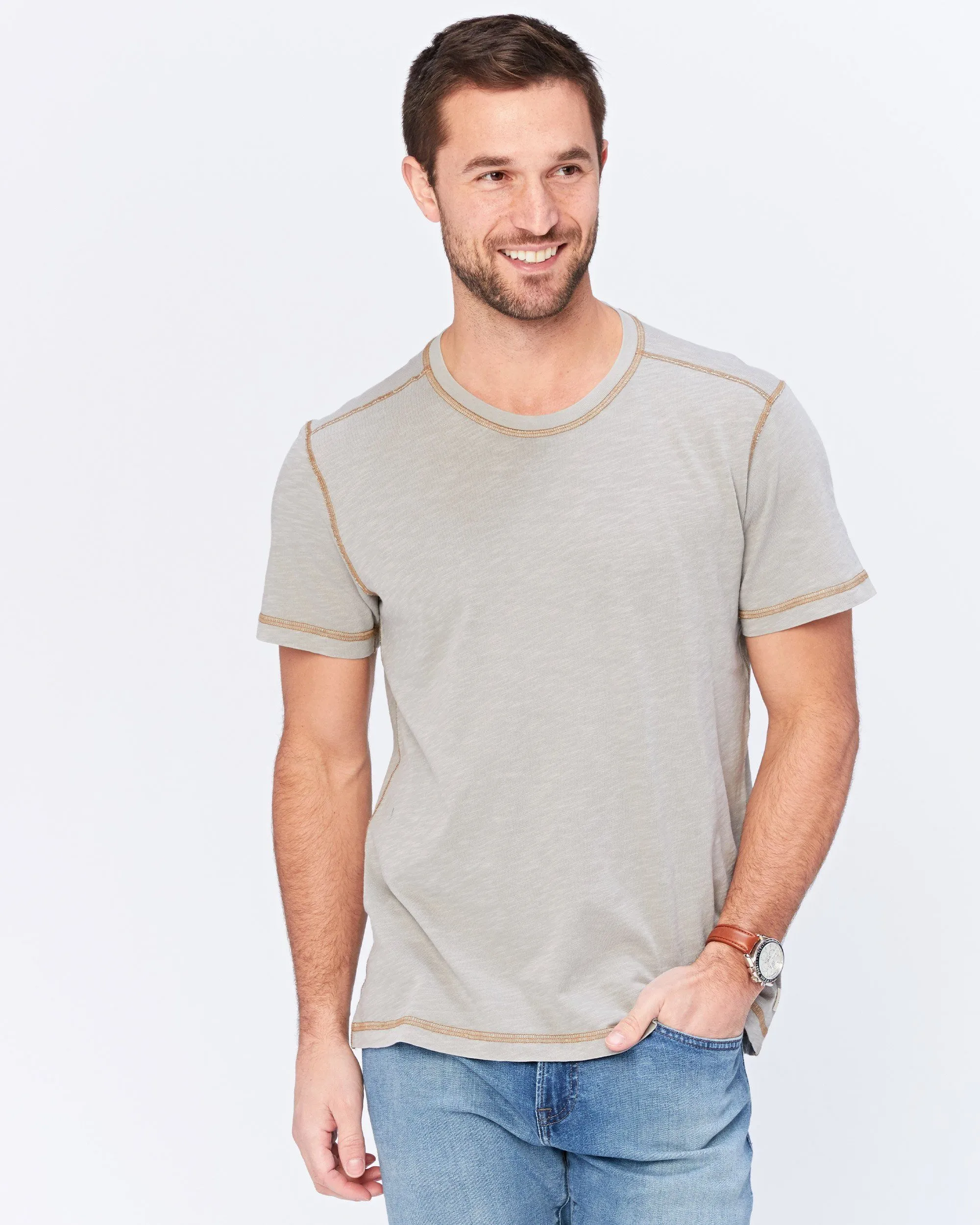 Skeg Short Sleeve Slub Jersey Crew sold by Agave