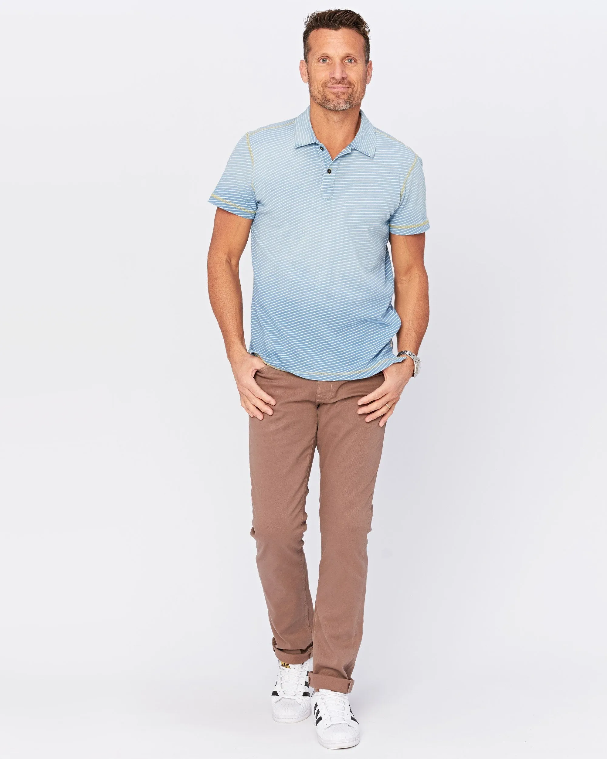 Kirra Indigo Stripe Slub Jersey Polo sold by Agave product image thumbnail 3