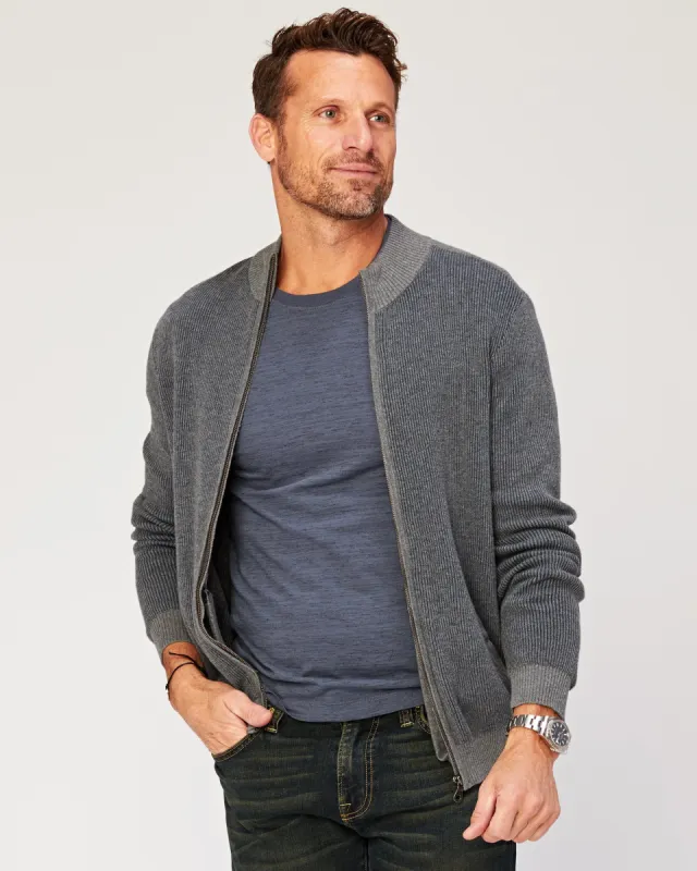 Beacon Full-Zip Mock Sweater sold by Agave