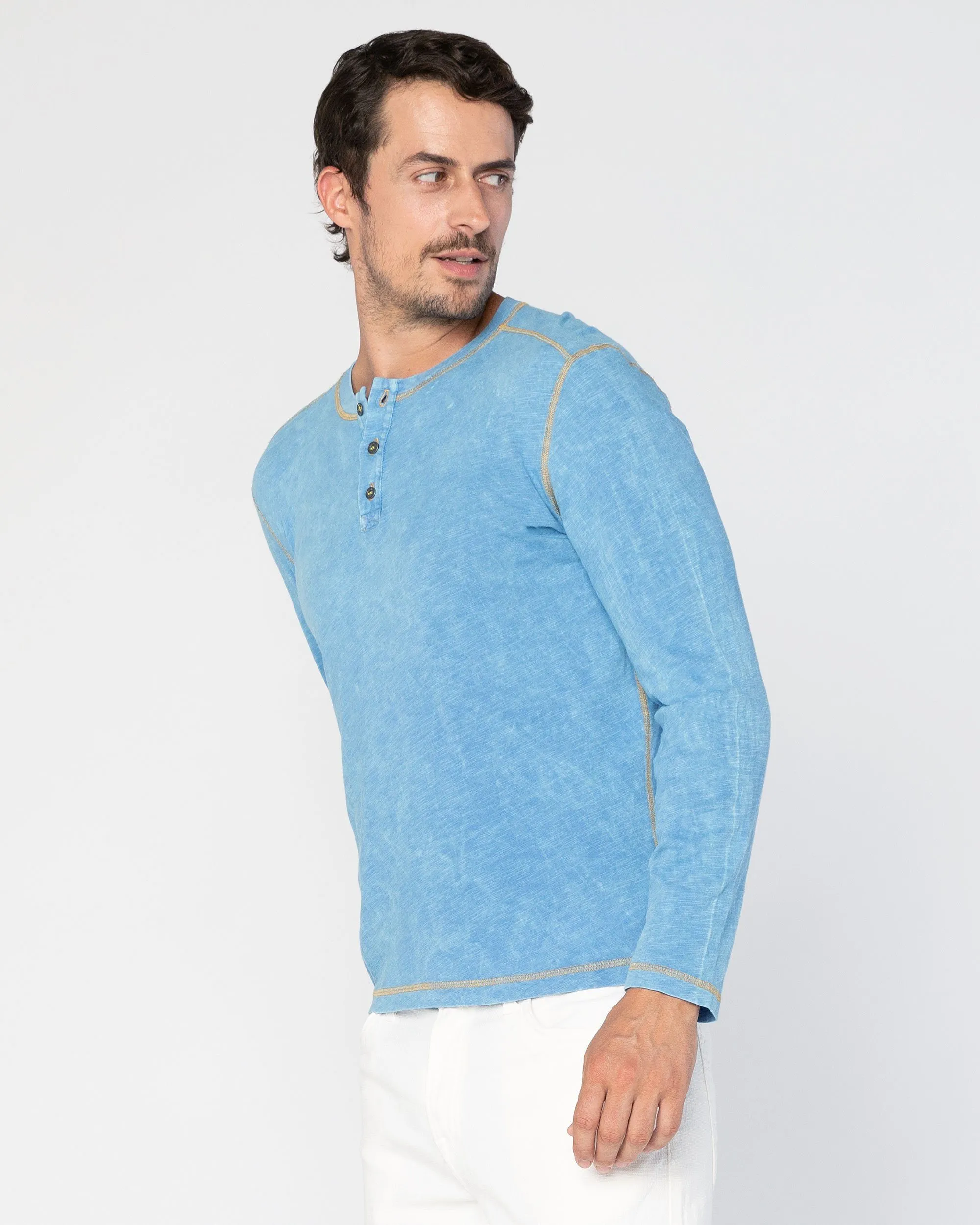 Freight Train Long Sleeve Henley sold by Agave product image thumbnail 3