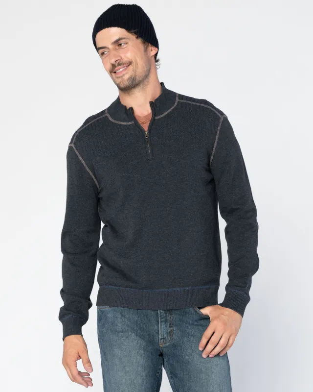 Statton Double-Knit Zip Mock sold by Agave