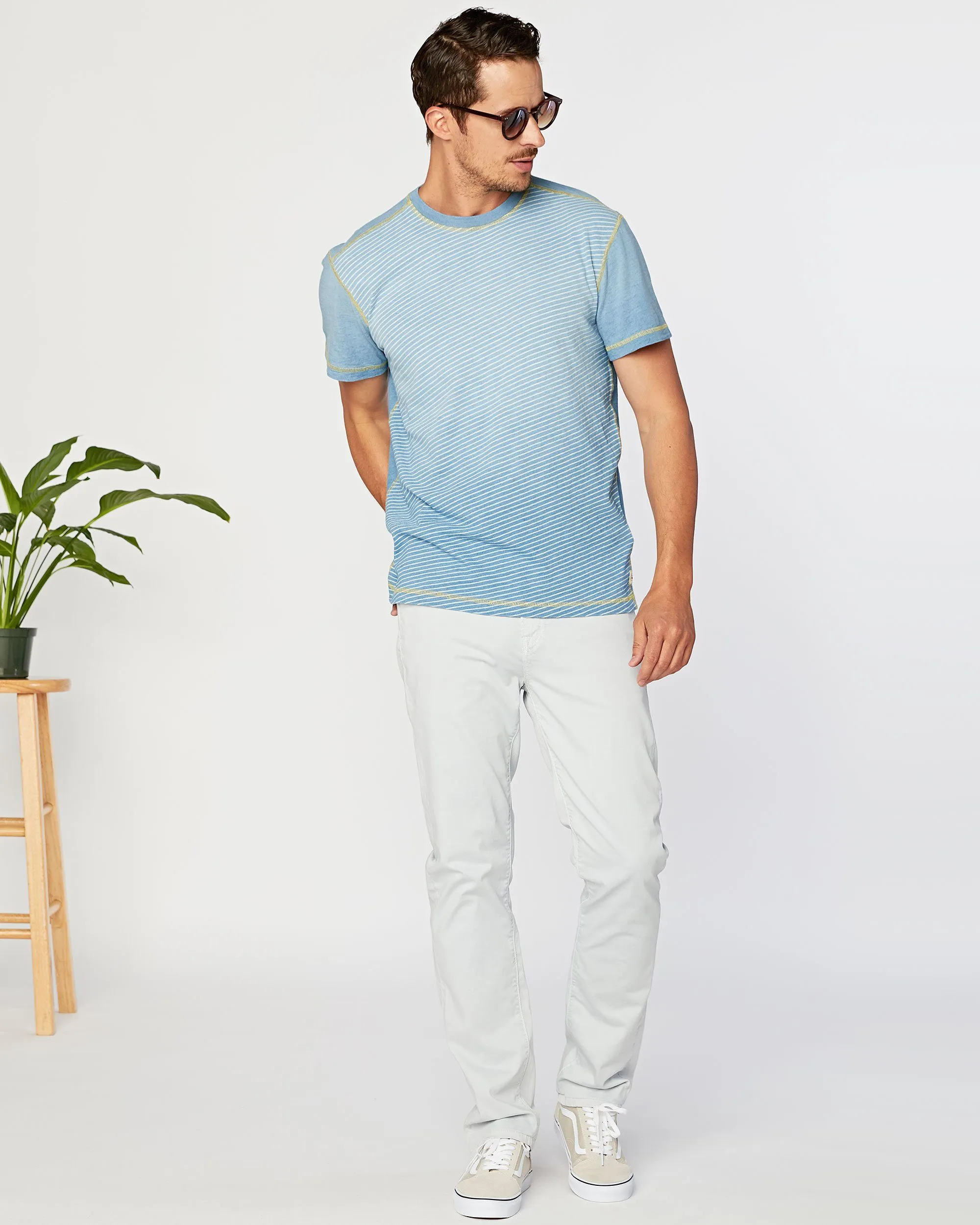 Bundoran Stripe Slub Indigo Jersey Crew sold by Agave product image thumbnail 3