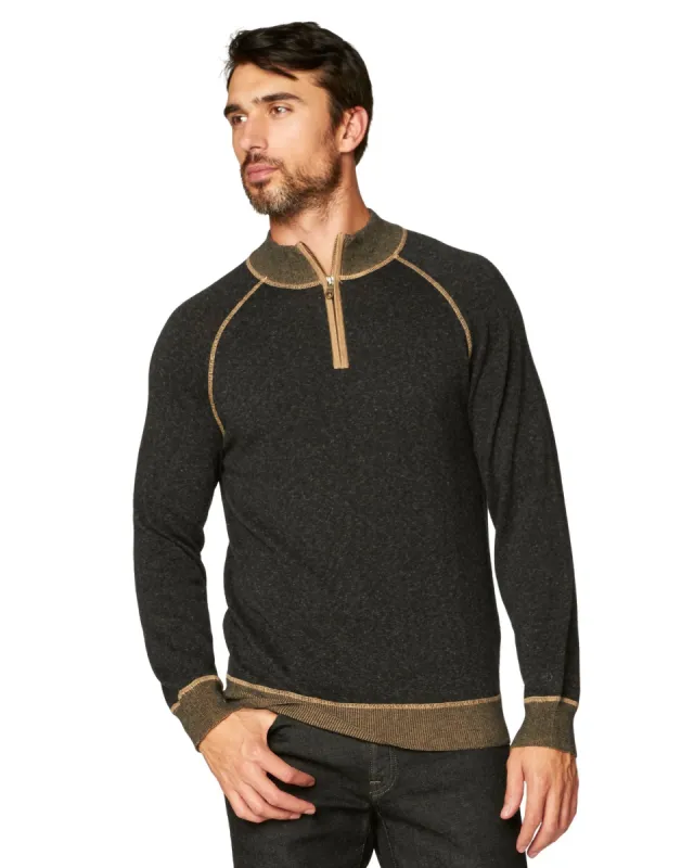 Victory At Sea Supima Zip Mock sold by Agave