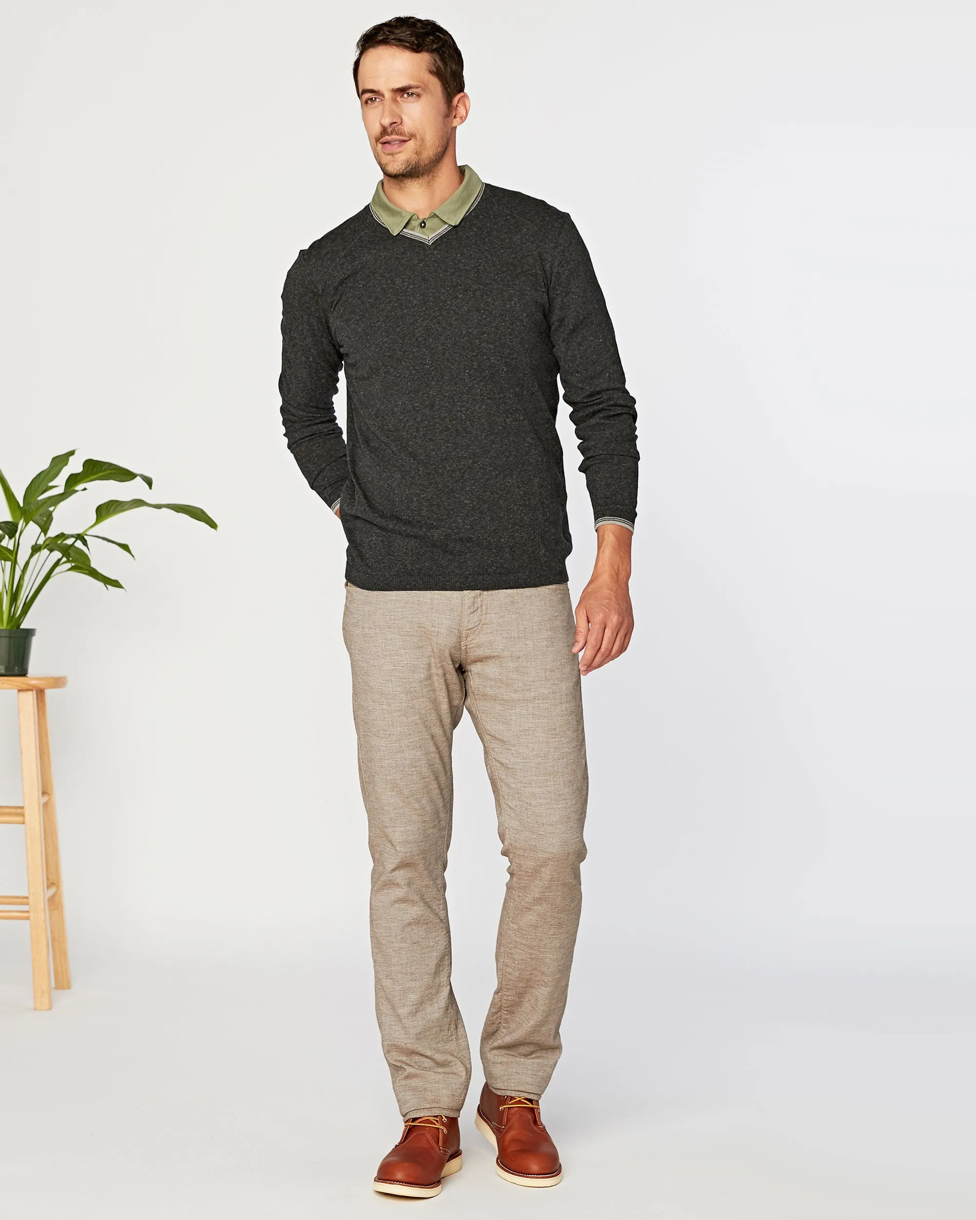 Fin Supima Long Sleeve Vee sold by Agave product image thumbnail 4