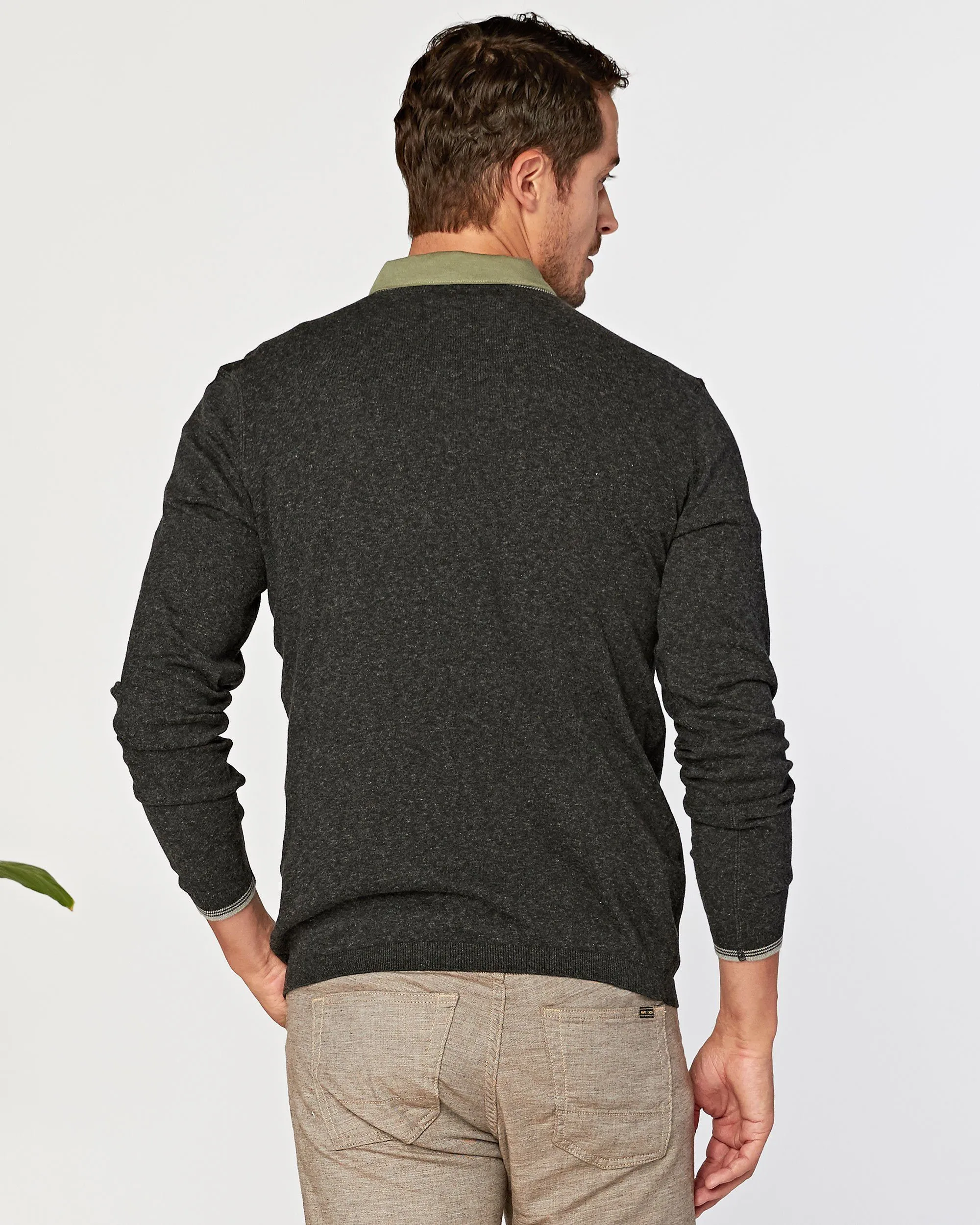 Fin Supima Long Sleeve Vee sold by Agave product image thumbnail 2