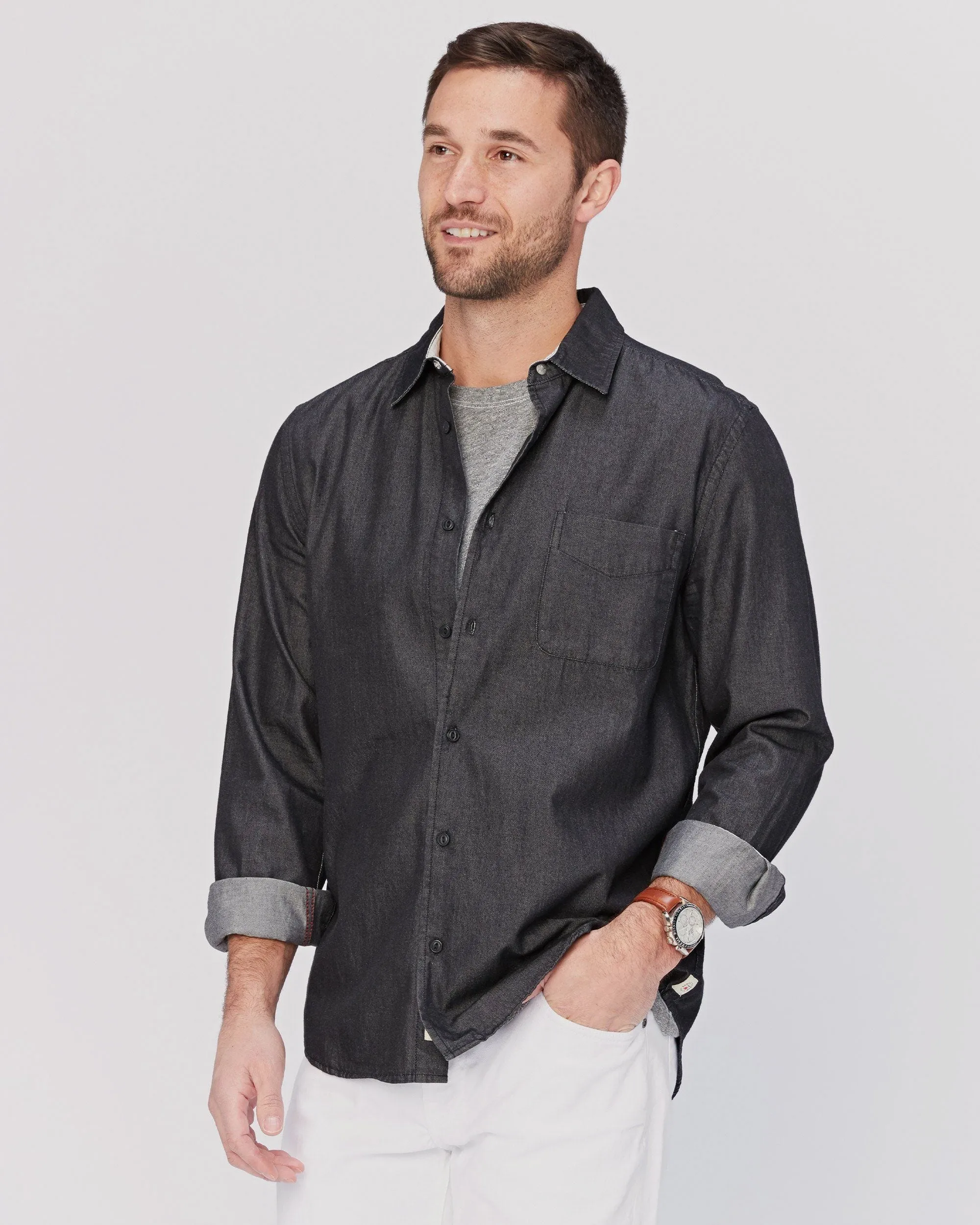 Sendai Long Sleeve Button Up sold by Agave