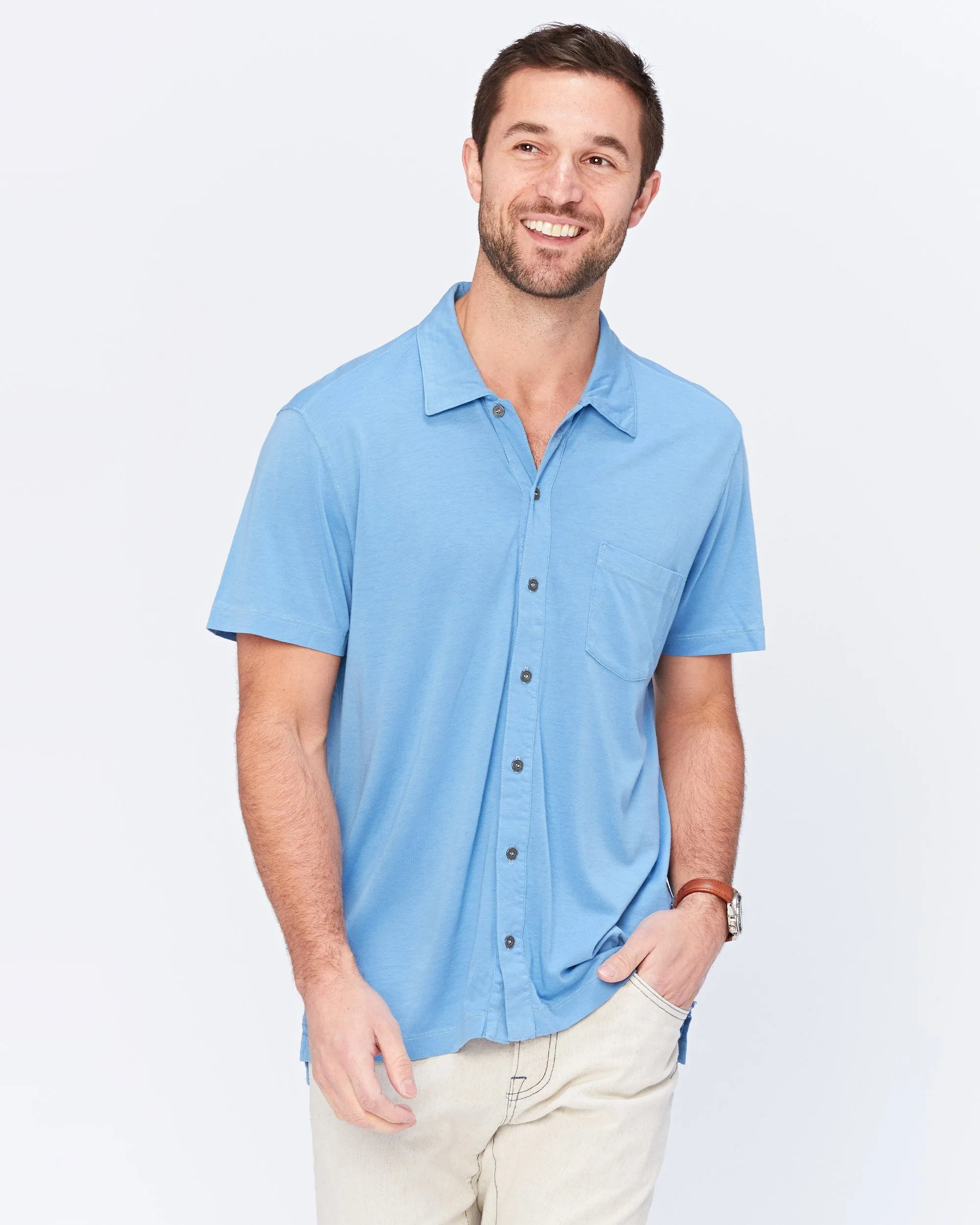 Fort Point Full-Button Polo sold by Agave
