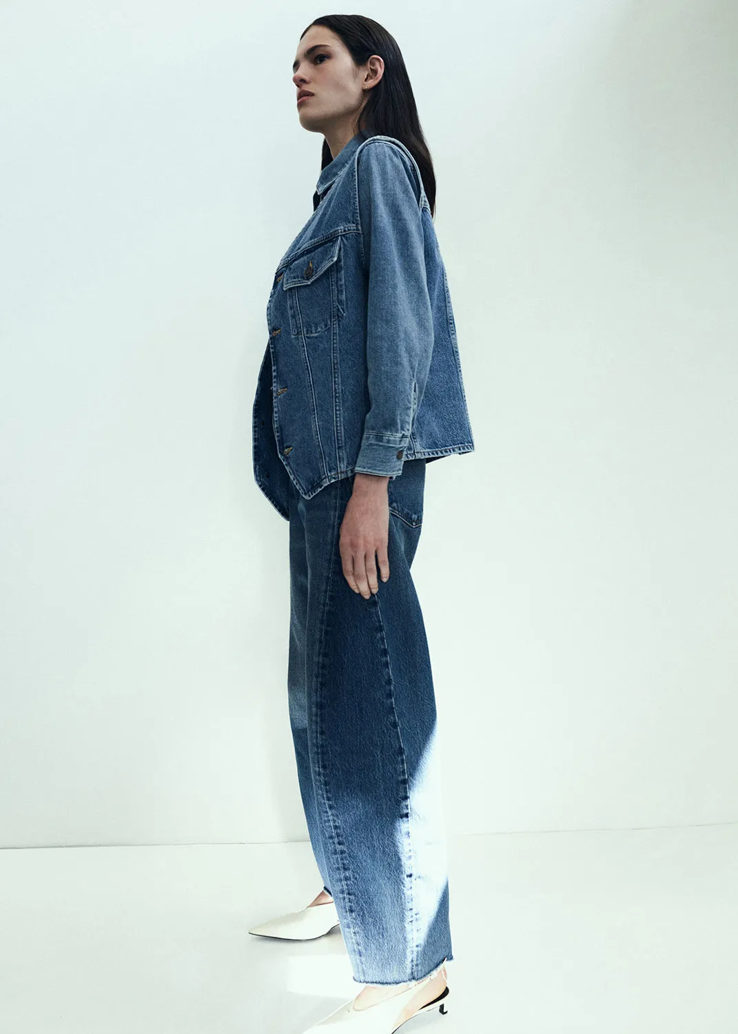 Luna High Rise Pieced Taper in Split sold by Agolde