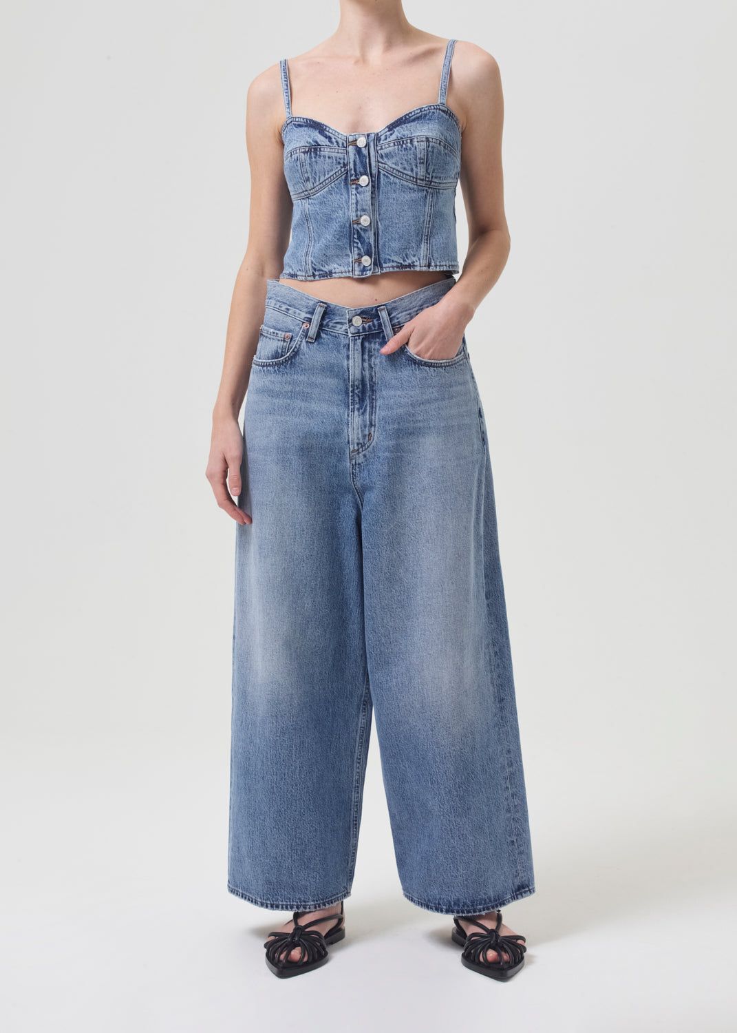 Lola Denim Top in Temor sold by Agolde