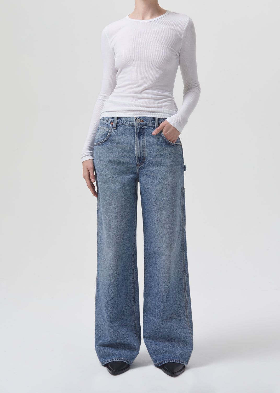 Magda Denim Carpenter in Entrance sold by Agolde