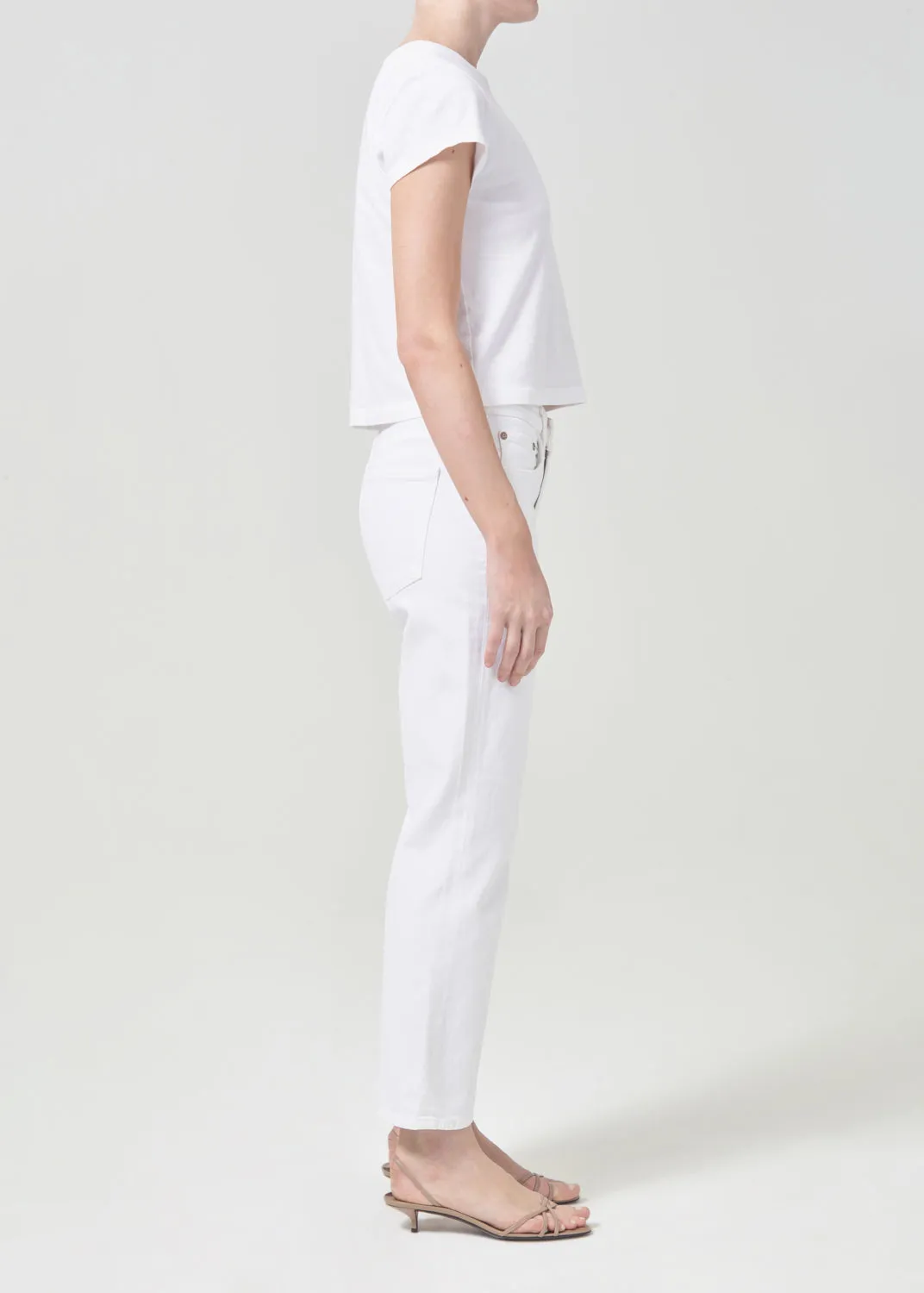 Kye Mid Rise Straight Crop (STRETCH) in Sour Cream sold by Agolde product image thumbnail 3