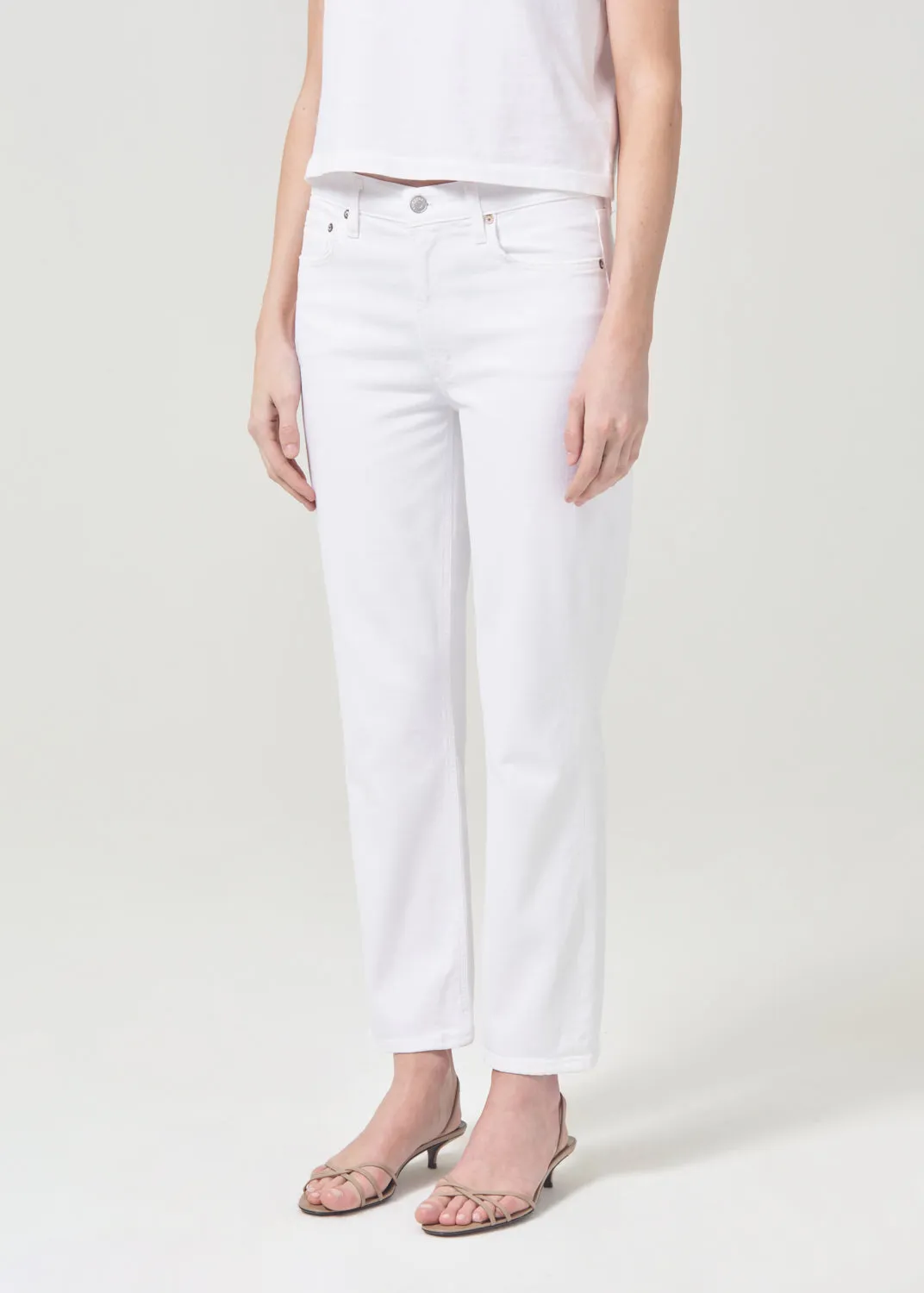 Kye Mid Rise Straight Crop (STRETCH) in Sour Cream sold by Agolde product image thumbnail 4