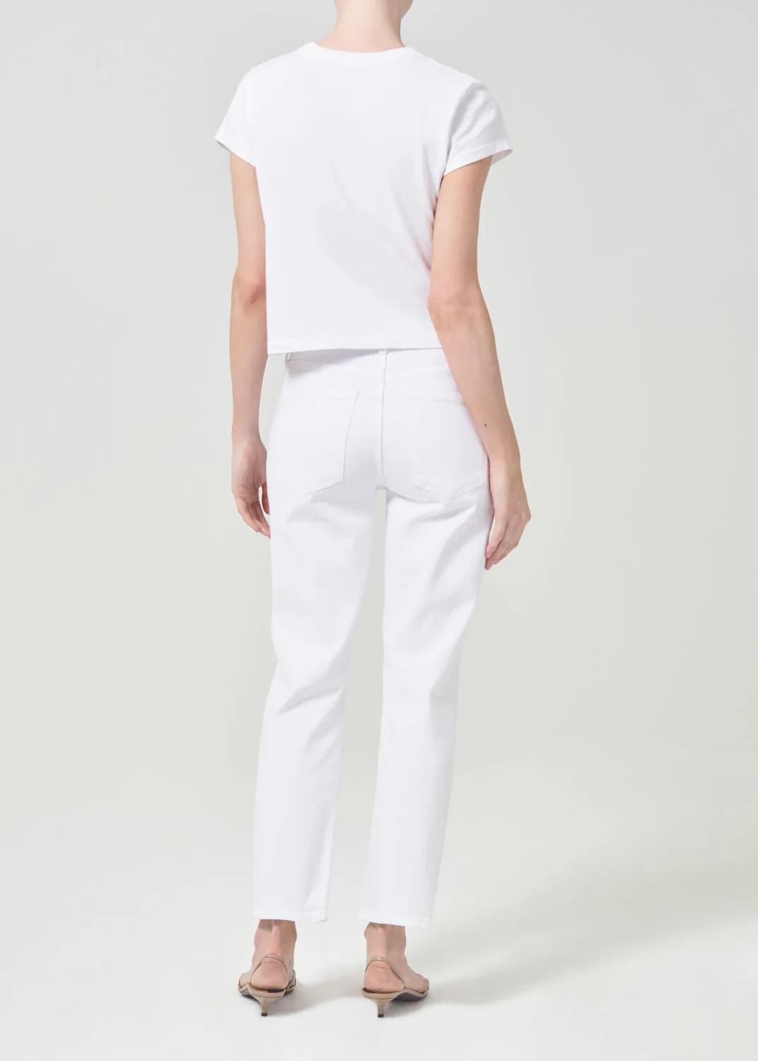 Kye Mid Rise Straight Crop (STRETCH) in Sour Cream sold by Agolde product image thumbnail 2
