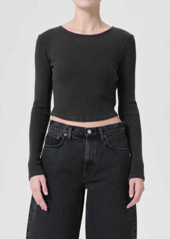 Nova Long Sleeve Tee in Marker made by Agolde