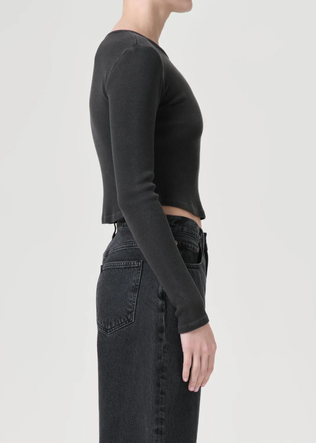 Nova Long Sleeve Tee in Marker sold by Agolde product image thumbnail 3