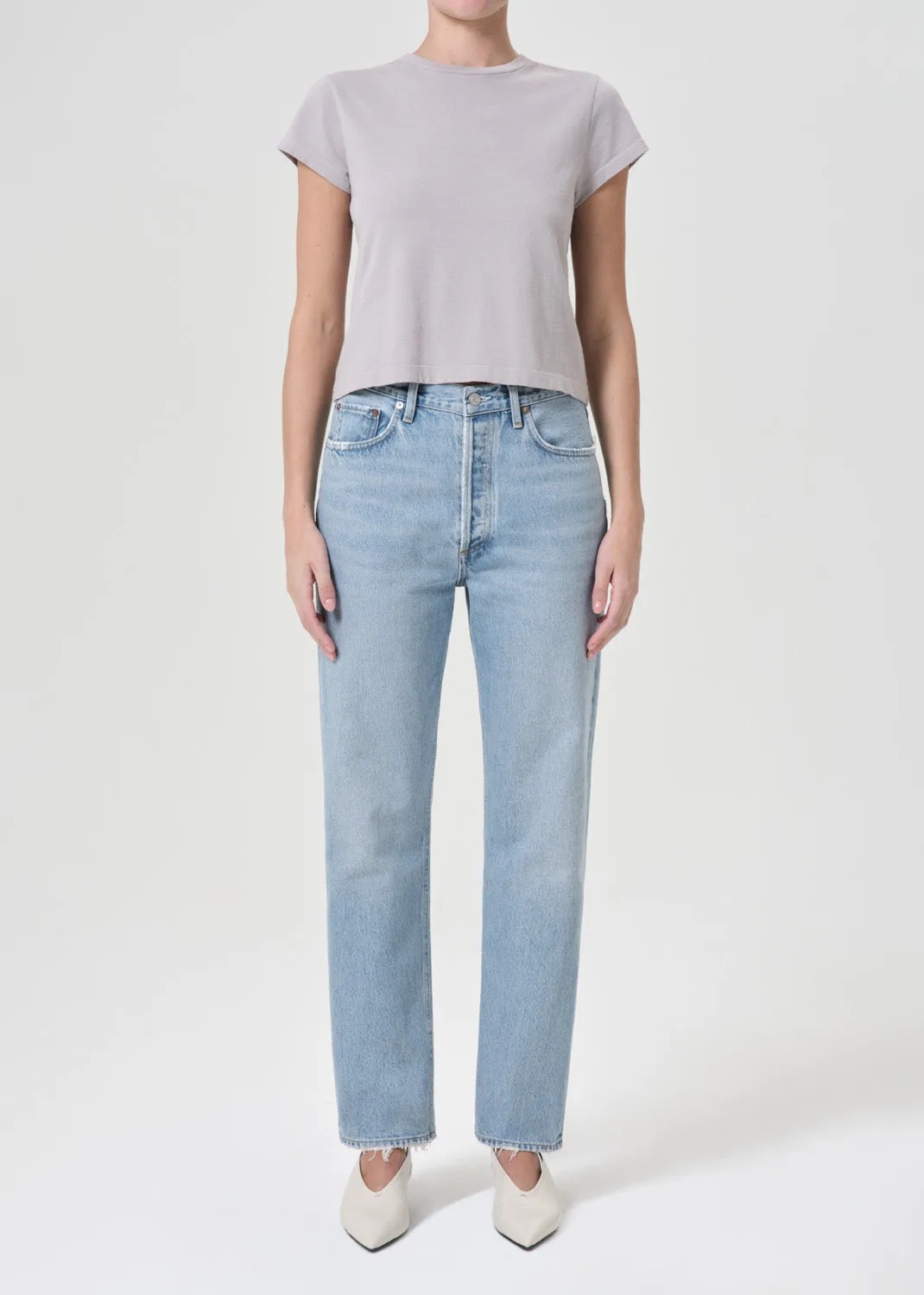 90's Pinch Waist High Rise Straight in Force sold by Agolde