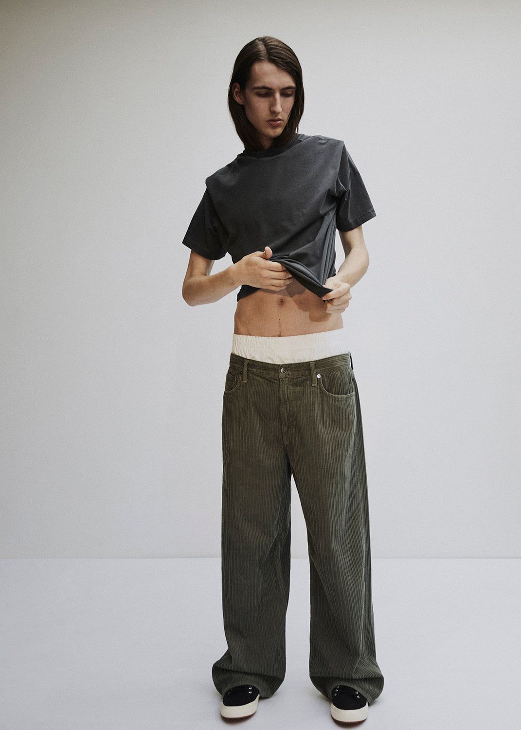 Low Slung Baggy (Corduroy) in Lawn sold by Agolde