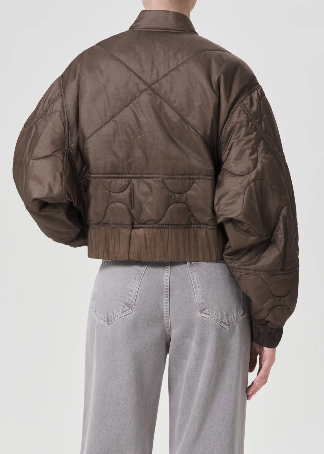 Iona Quilted Jacket in Taupe sold by Agolde product image thumbnail 2