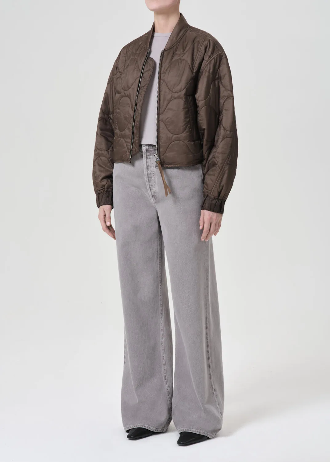 Iona Quilted Jacket in Taupe sold by Agolde product image thumbnail 4