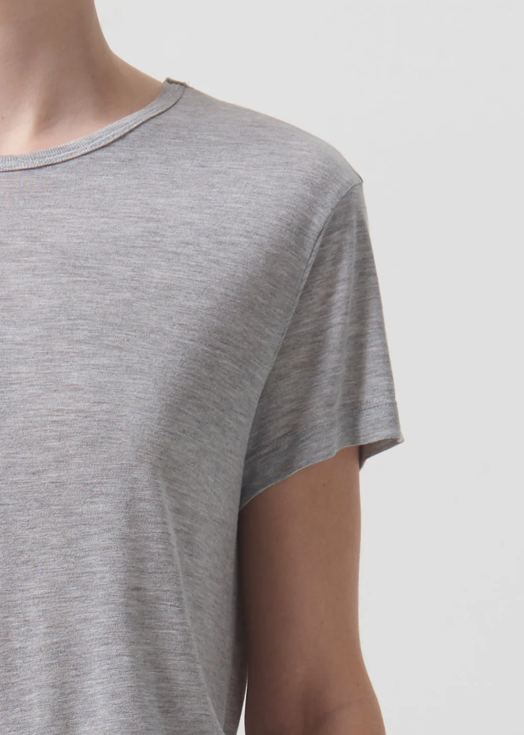 Drew Tee in Grey Heather sold by Agolde product image thumbnail 4