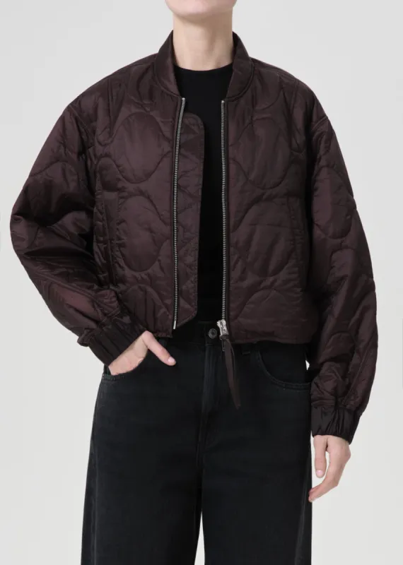 Shoreditch Ski Club x AGOLDE Iona Quilted Jacket in Infusion sold by Agolde