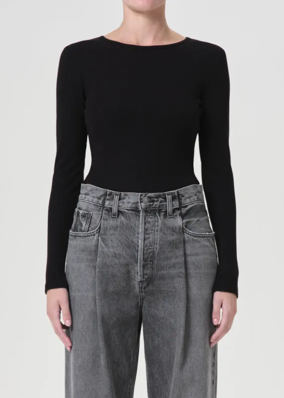 Nova Long Sleeve Tee in Americano sold by Agolde