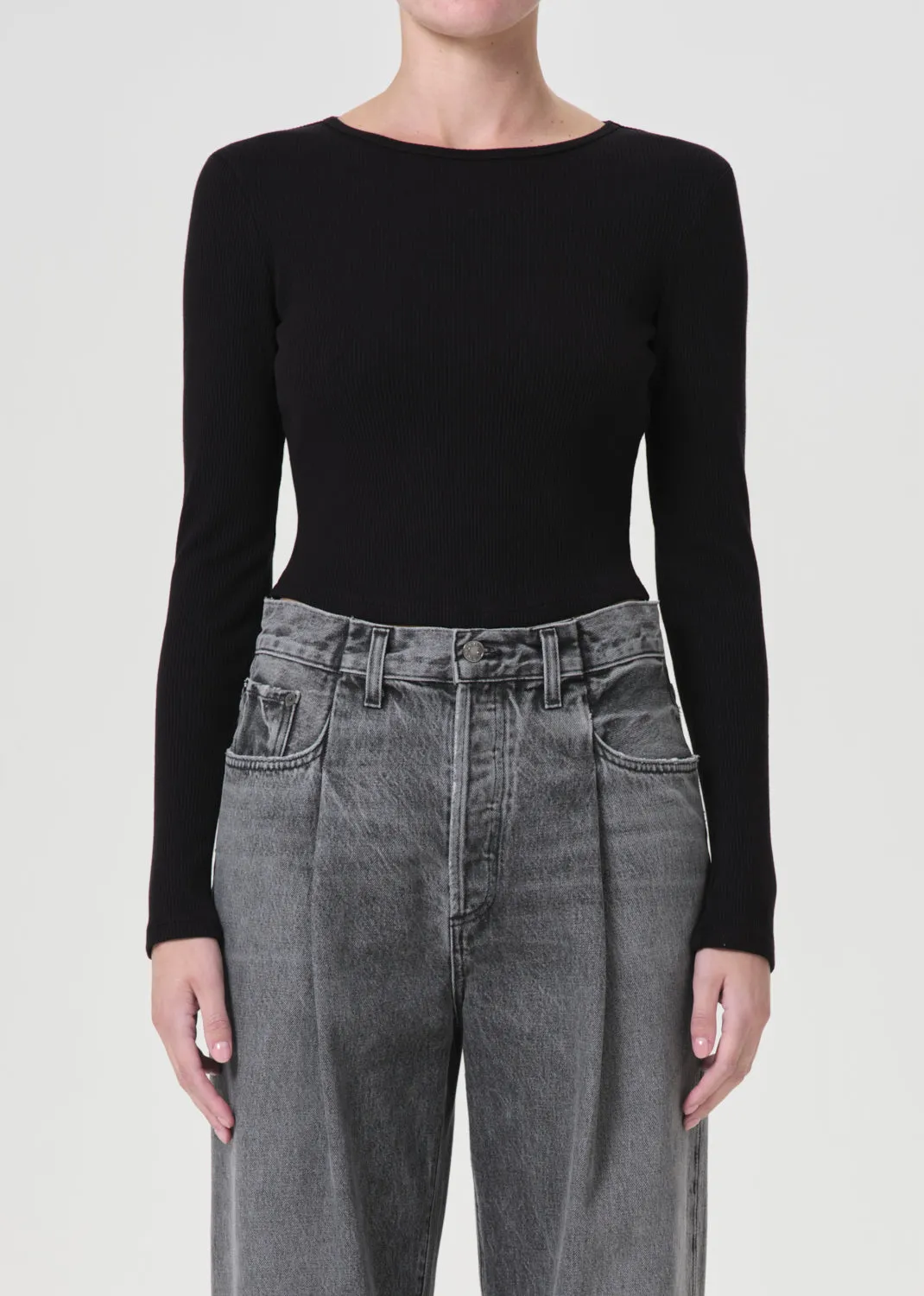 Nova Long Sleeve Tee in Americano sold by Agolde