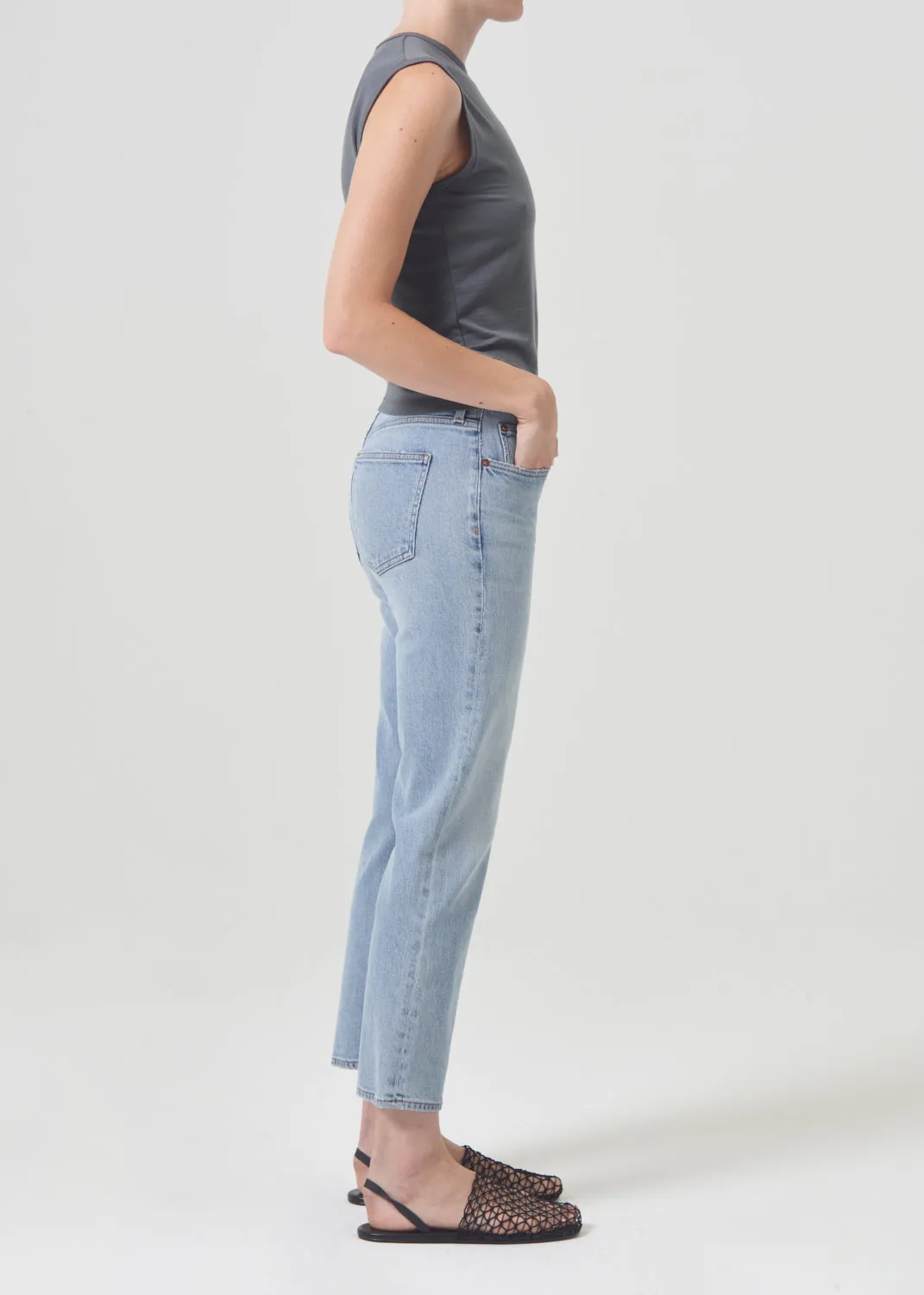 Kye Mid Rise Straight Crop (STRETCH) in Diversion sold by Agolde product image thumbnail 3