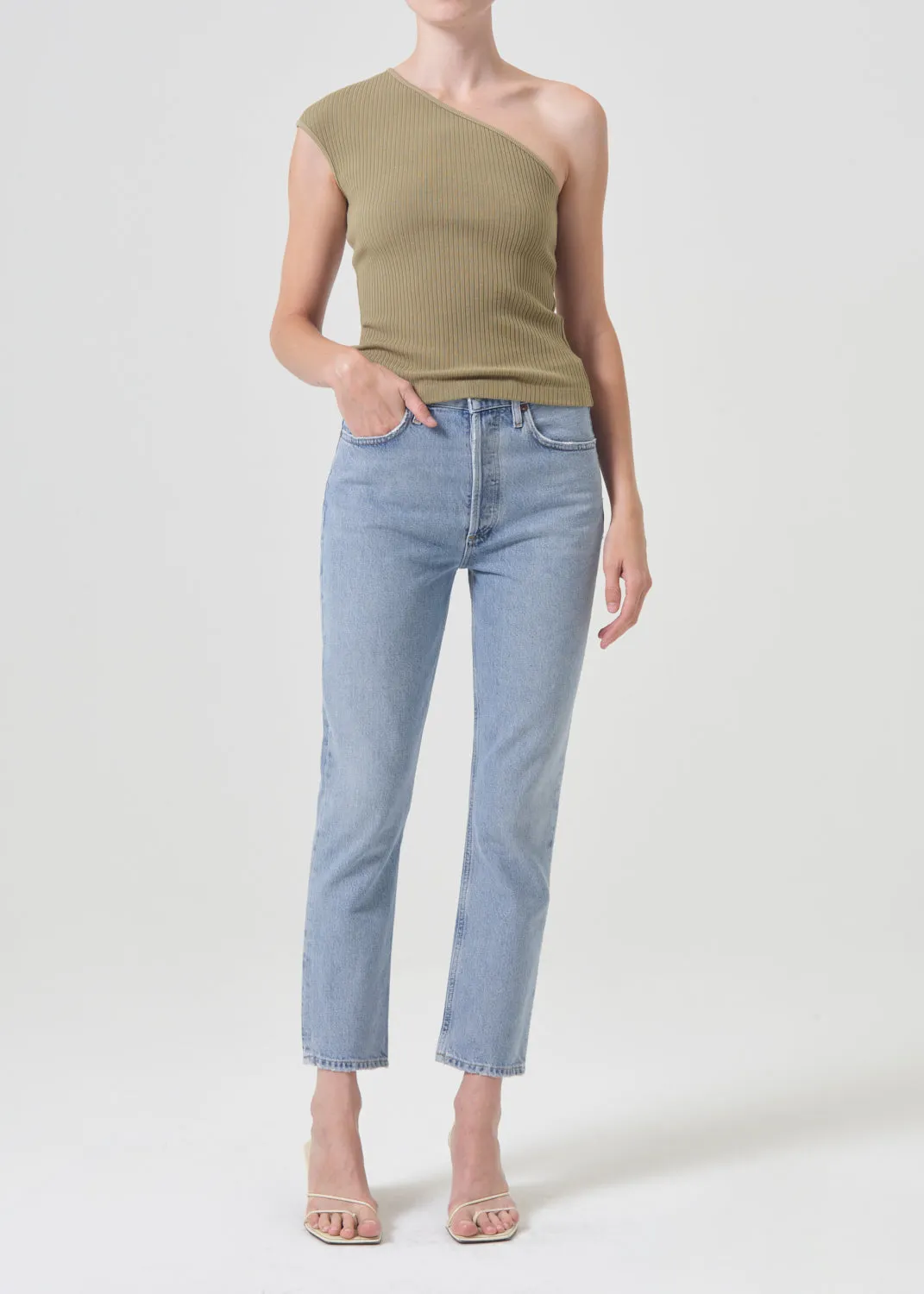 Riley High Rise Straight Crop in Dimension sold by Agolde