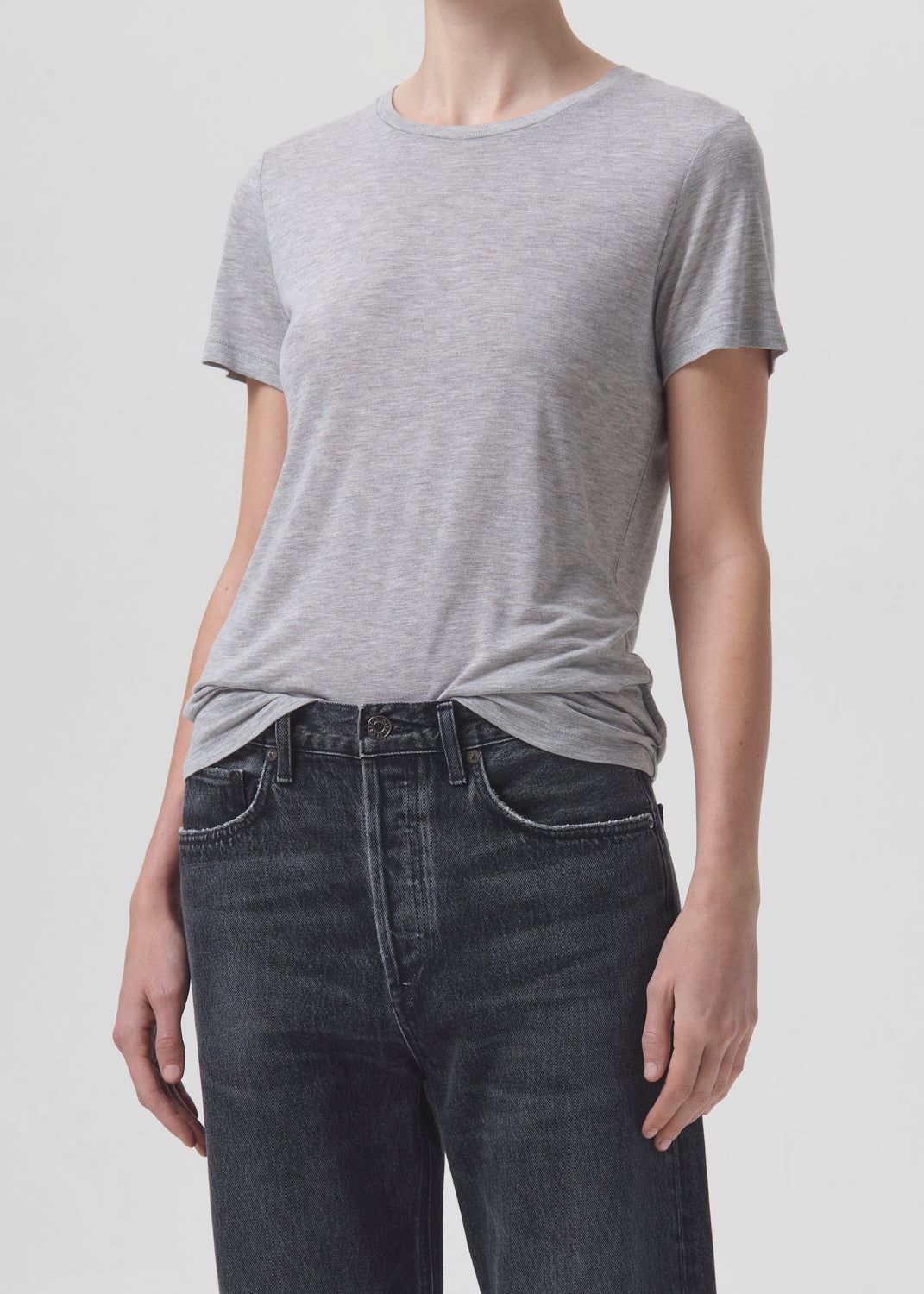 Annise Slim Tee in Grey Heather sold by Agolde product image thumbnail 4