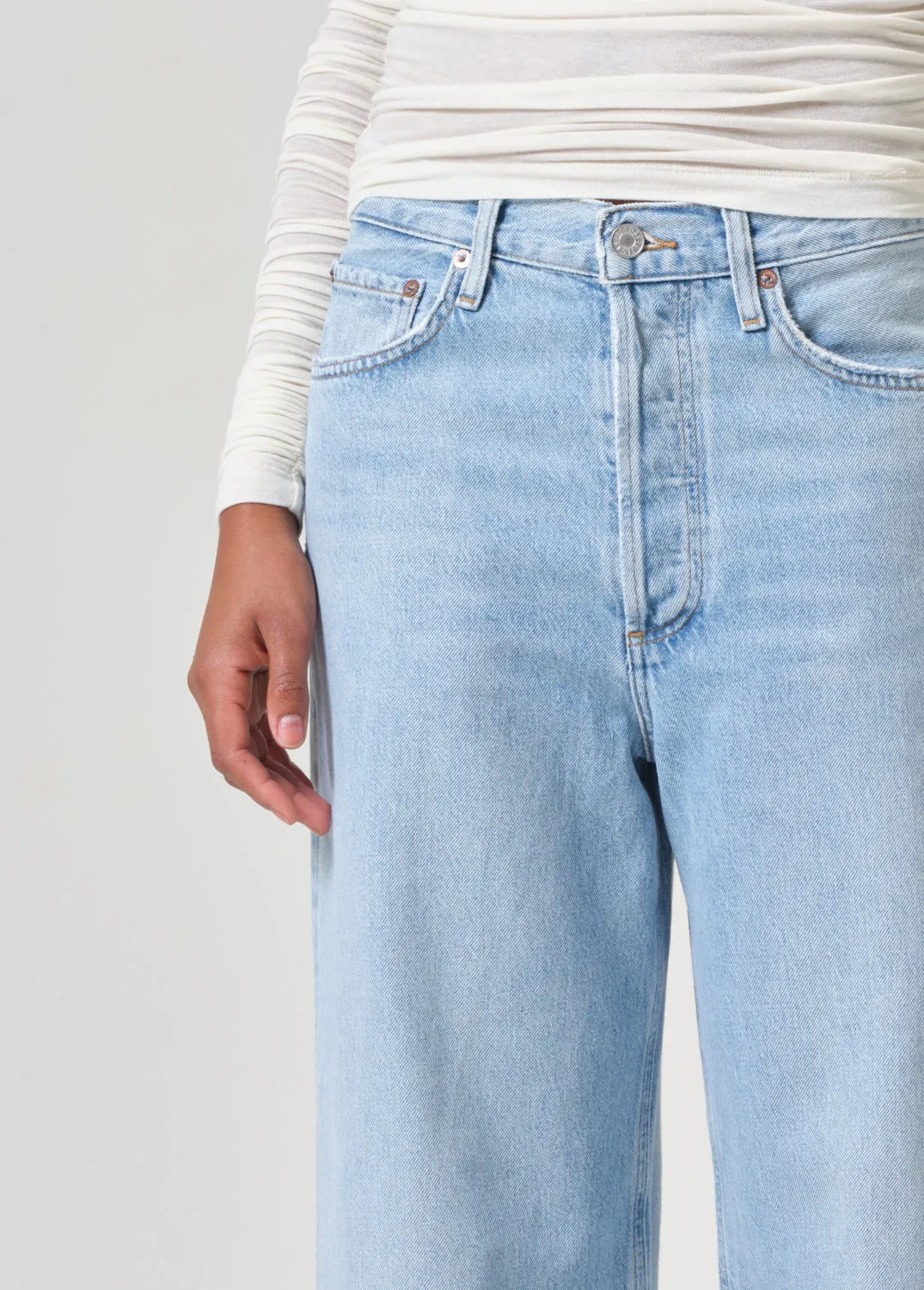 Dame High Rise Wide Leg No Cuff Petite in Conflict sold by Agolde product image thumbnail 4