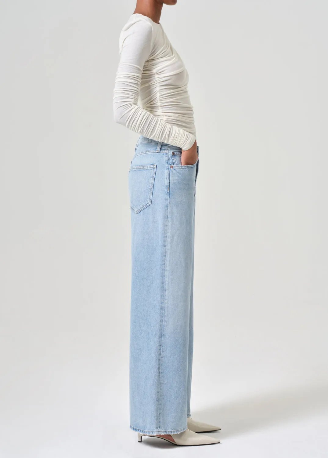 Dame High Rise Wide Leg No Cuff Petite in Conflict sold by Agolde product image thumbnail 2