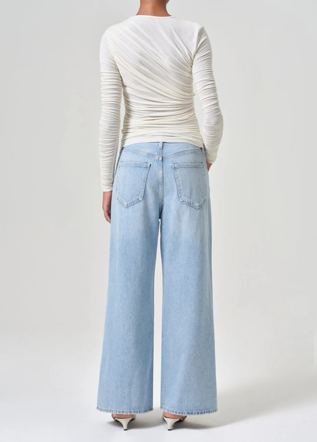 Dame High Rise Wide Leg No Cuff Petite in Conflict sold by Agolde product image thumbnail 3