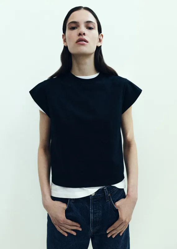 Bryce Cap Sleeve Tee in Storm made by Agolde