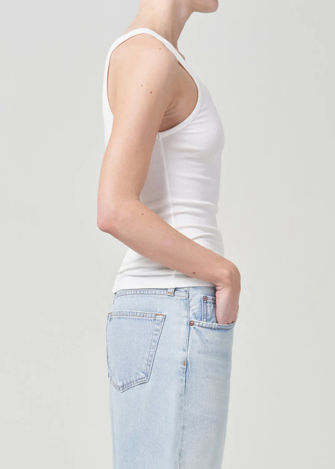 Zane Tank in White sold by Agolde product image thumbnail 3