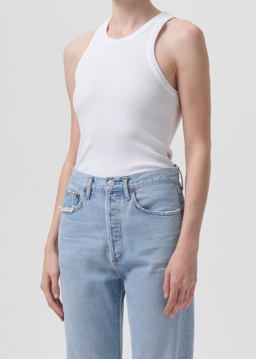 Bailey Tank in White sold by Agolde product image thumbnail 4