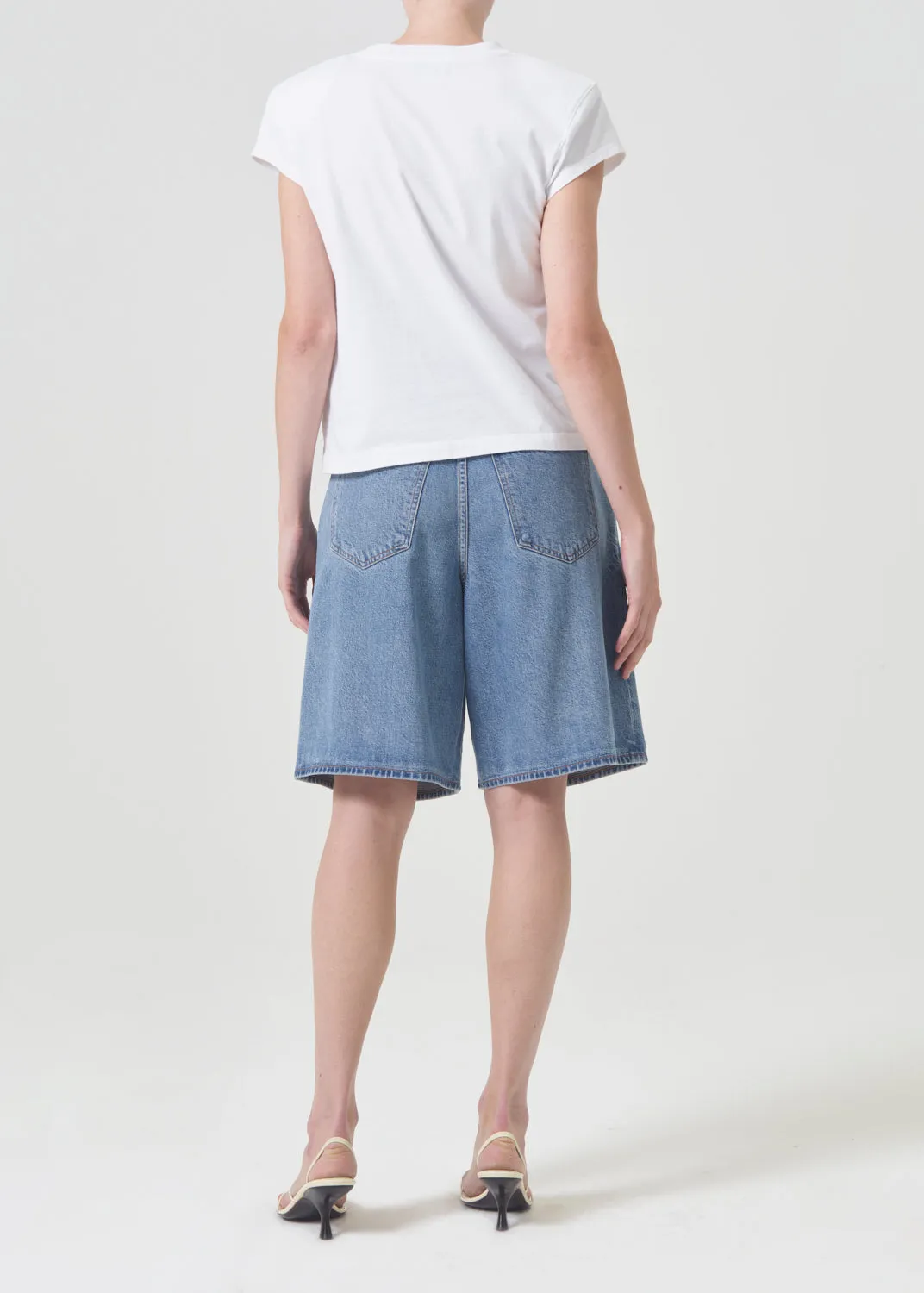 Bryce Shoulder Pad Tee in White sold by Agolde product image thumbnail 4