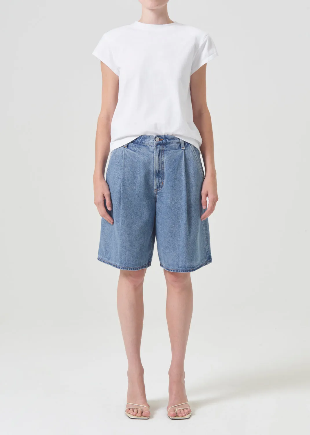 Bryce Shoulder Pad Tee in White sold by Agolde product image thumbnail 2