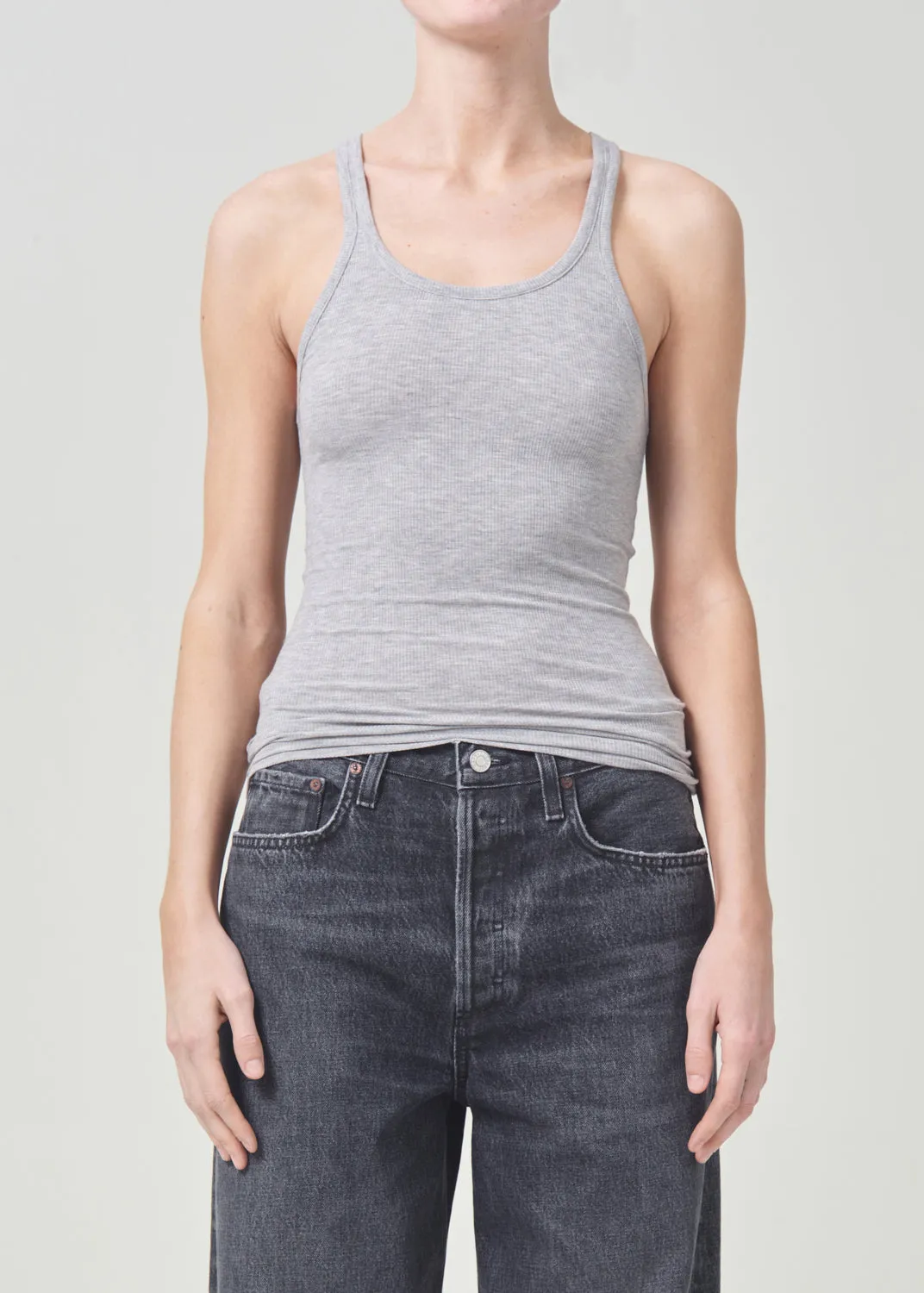 Zane Tank in Grey Heather sold by Agolde